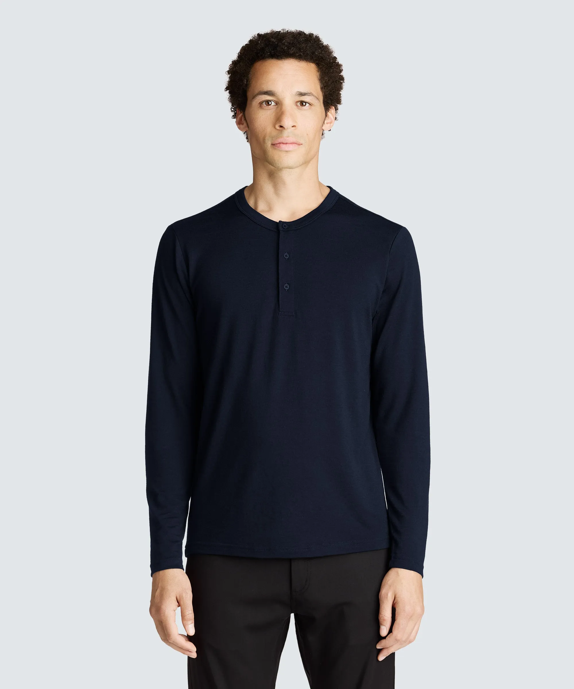 Men's Long Sleeve Merino Henley,Men Tops