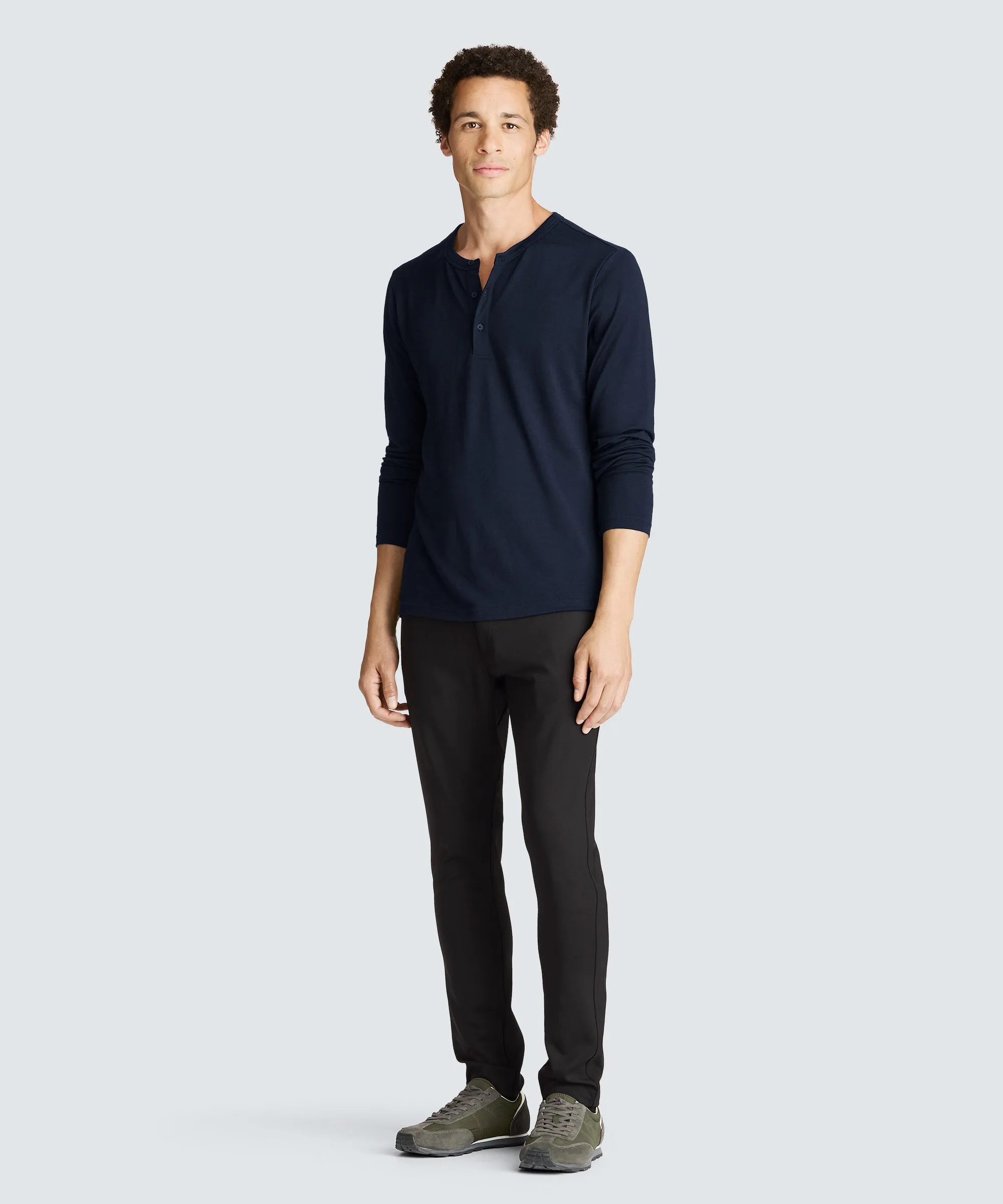 Men's Long Sleeve Merino Henley,Men Tops