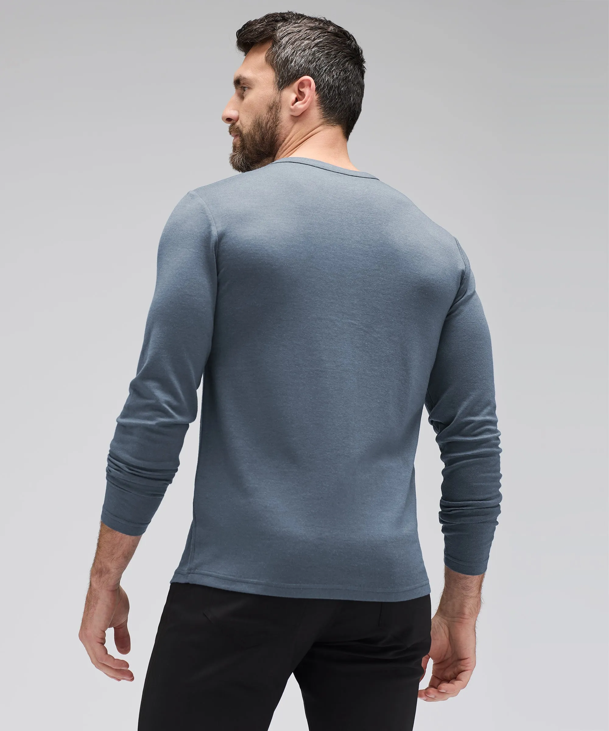 Men's Long Sleeve Merino Henley,Men Tops