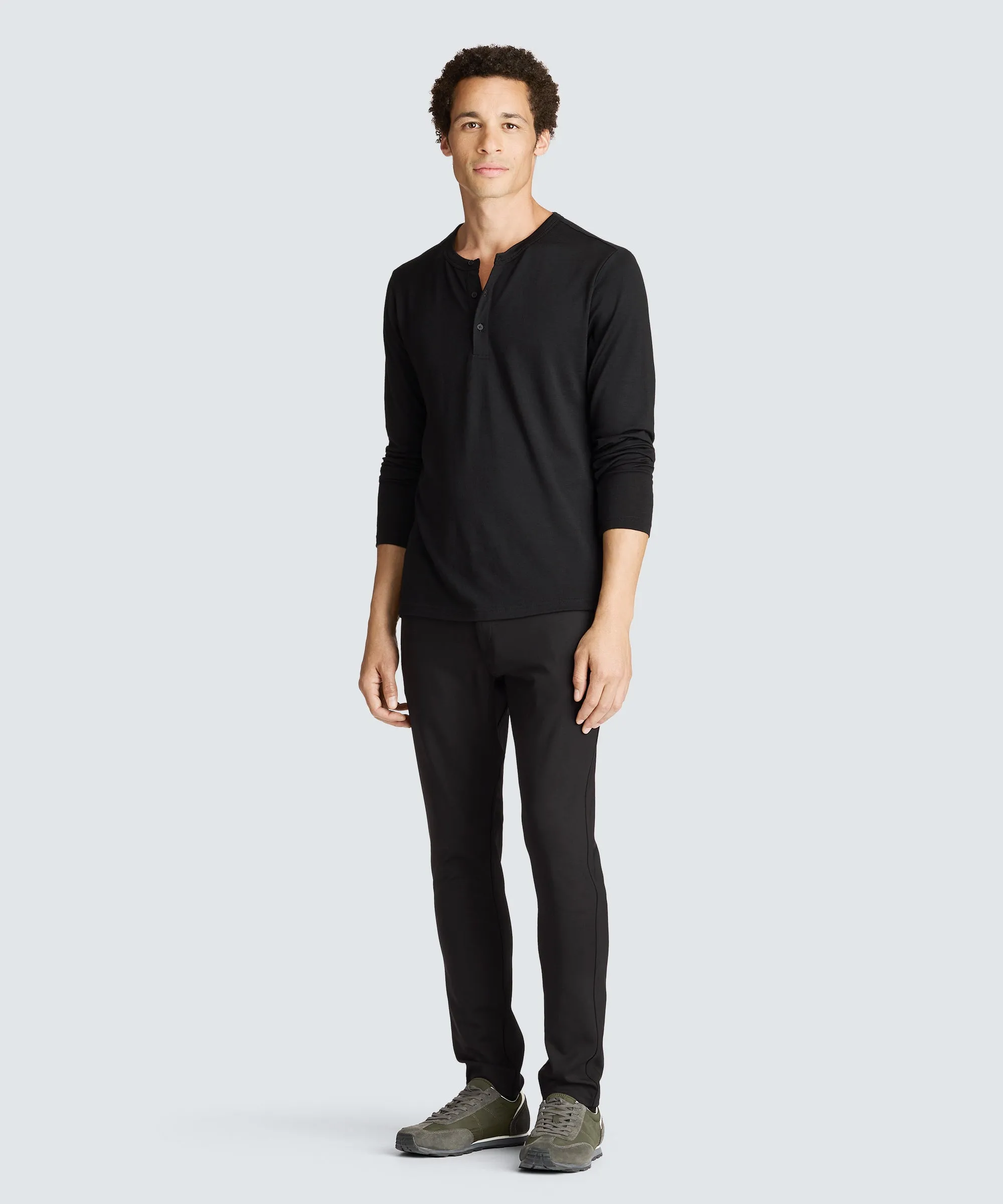 Men's Long Sleeve Merino Henley,Men Tops