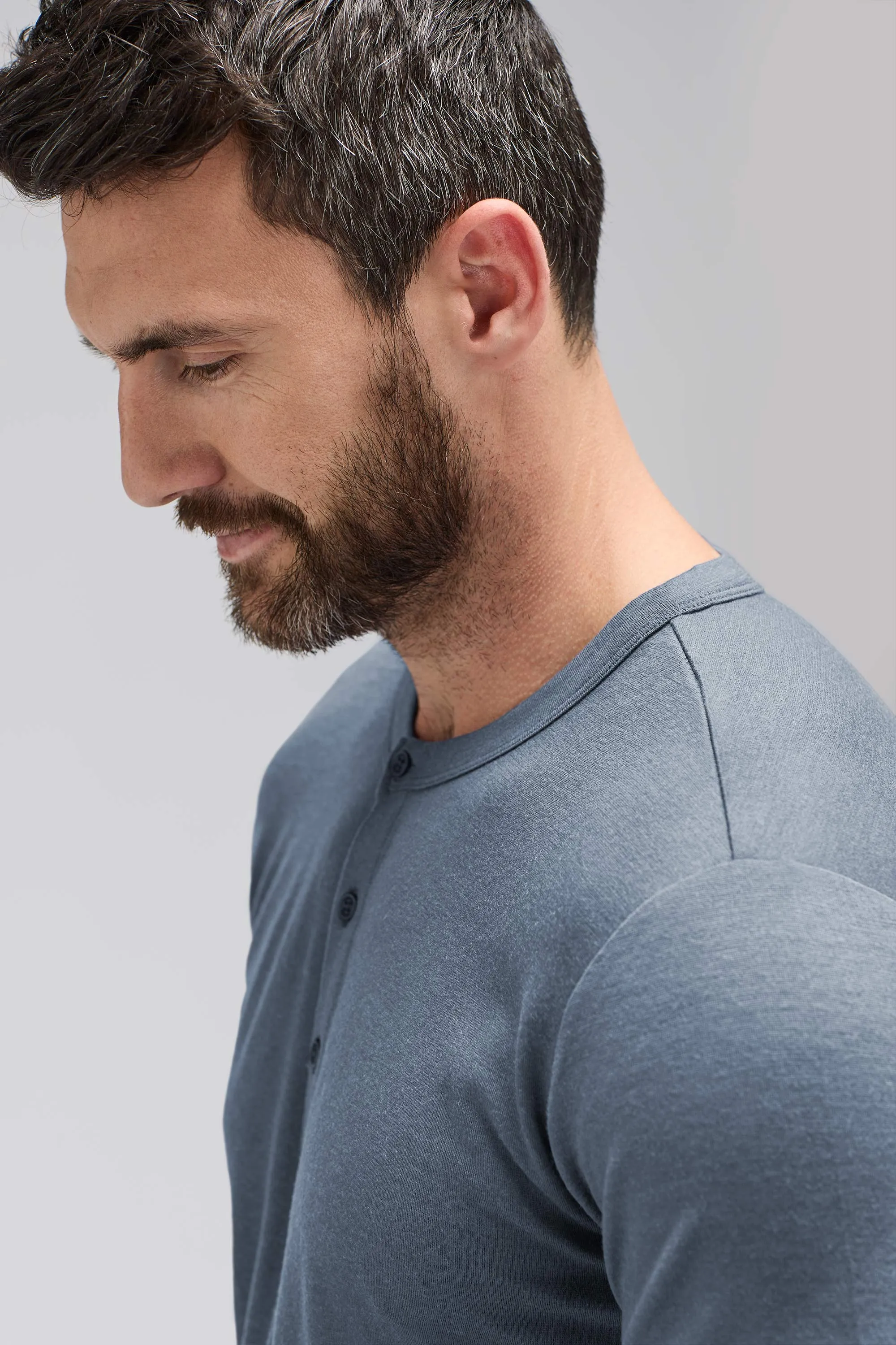 Men's Long Sleeve Merino Henley,Men Tops