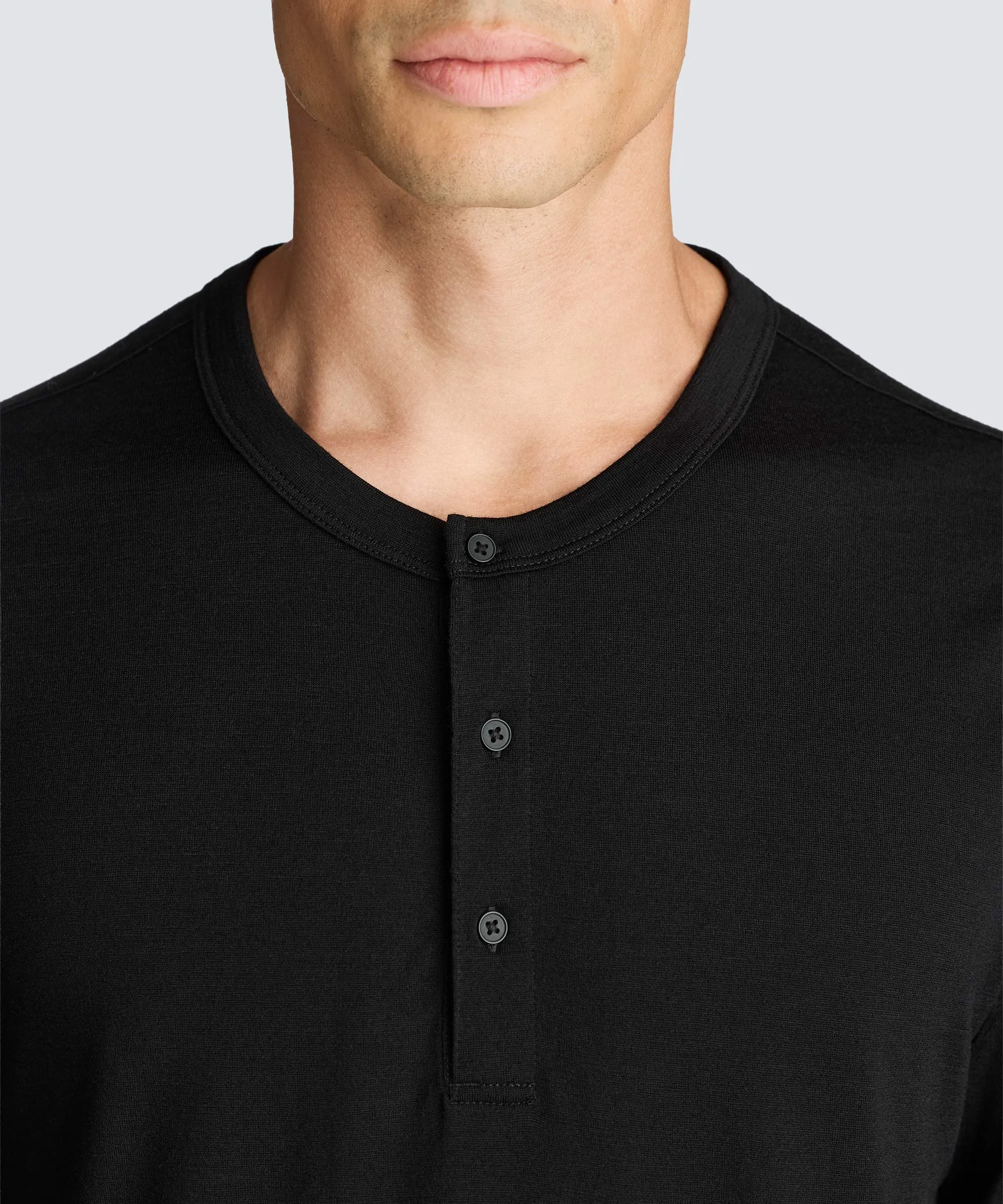 Men's Long Sleeve Merino Henley,Men Tops