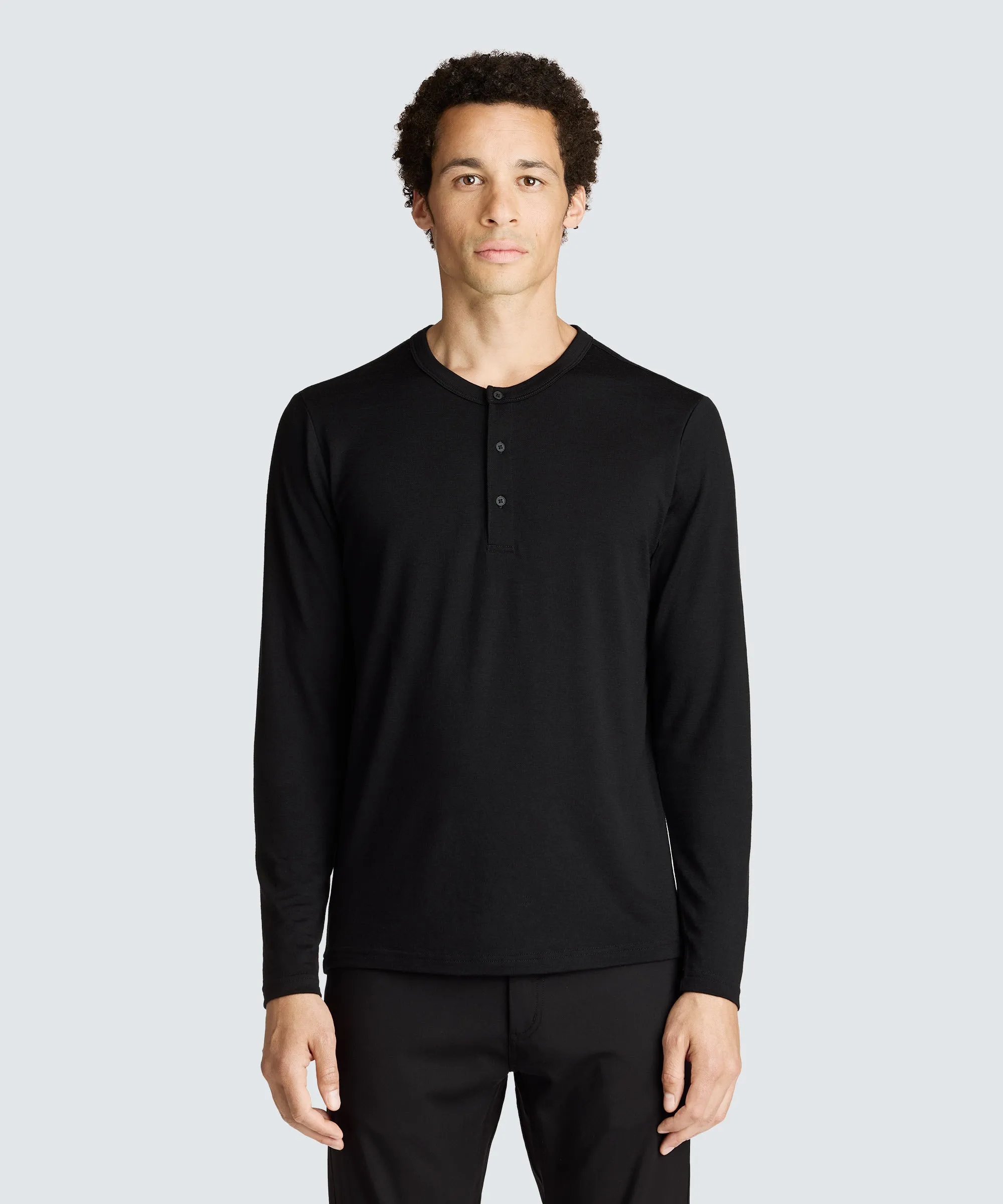 Men's Long Sleeve Merino Henley,Men Tops