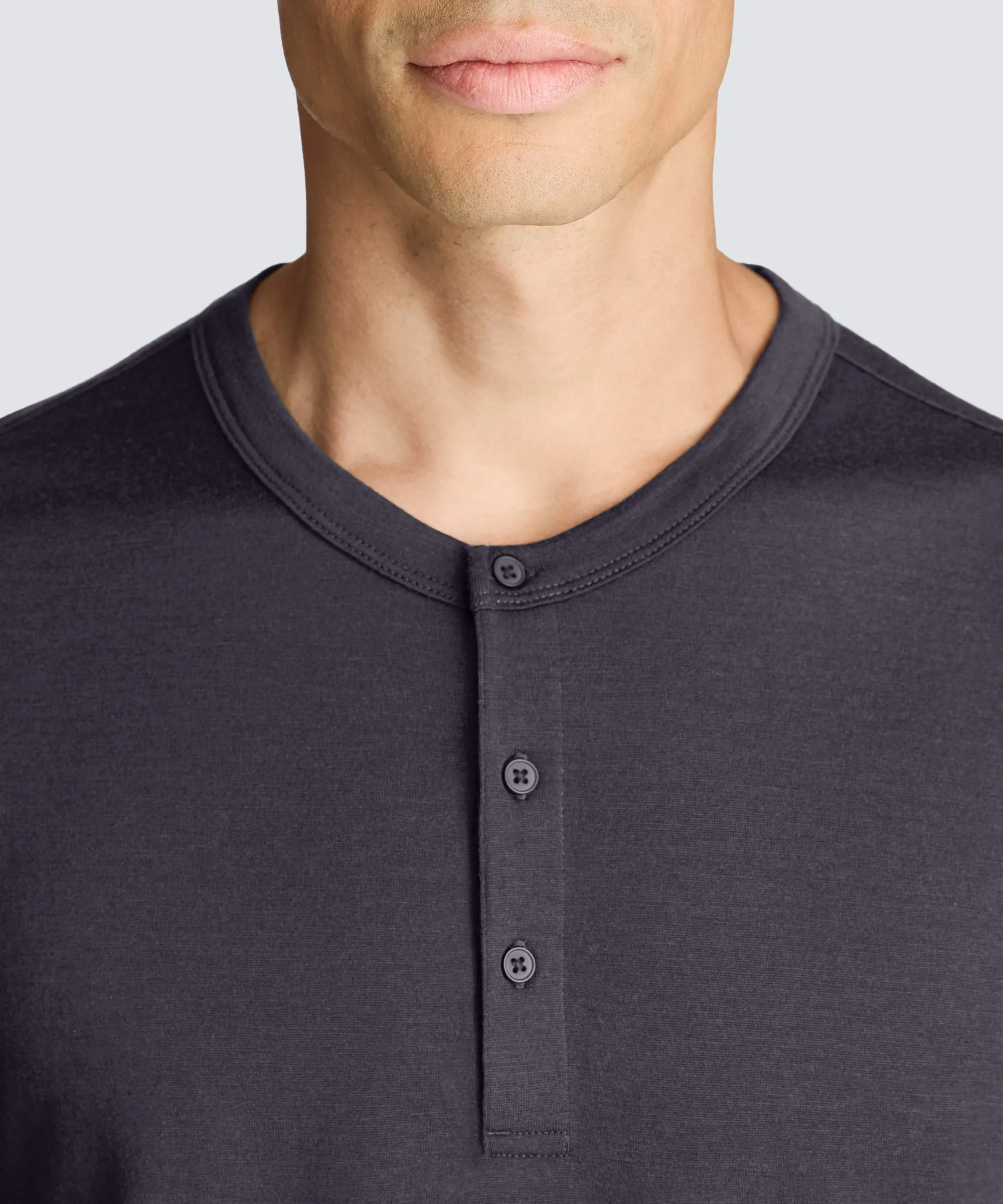 Men's Long Sleeve Merino Henley,Men Tops