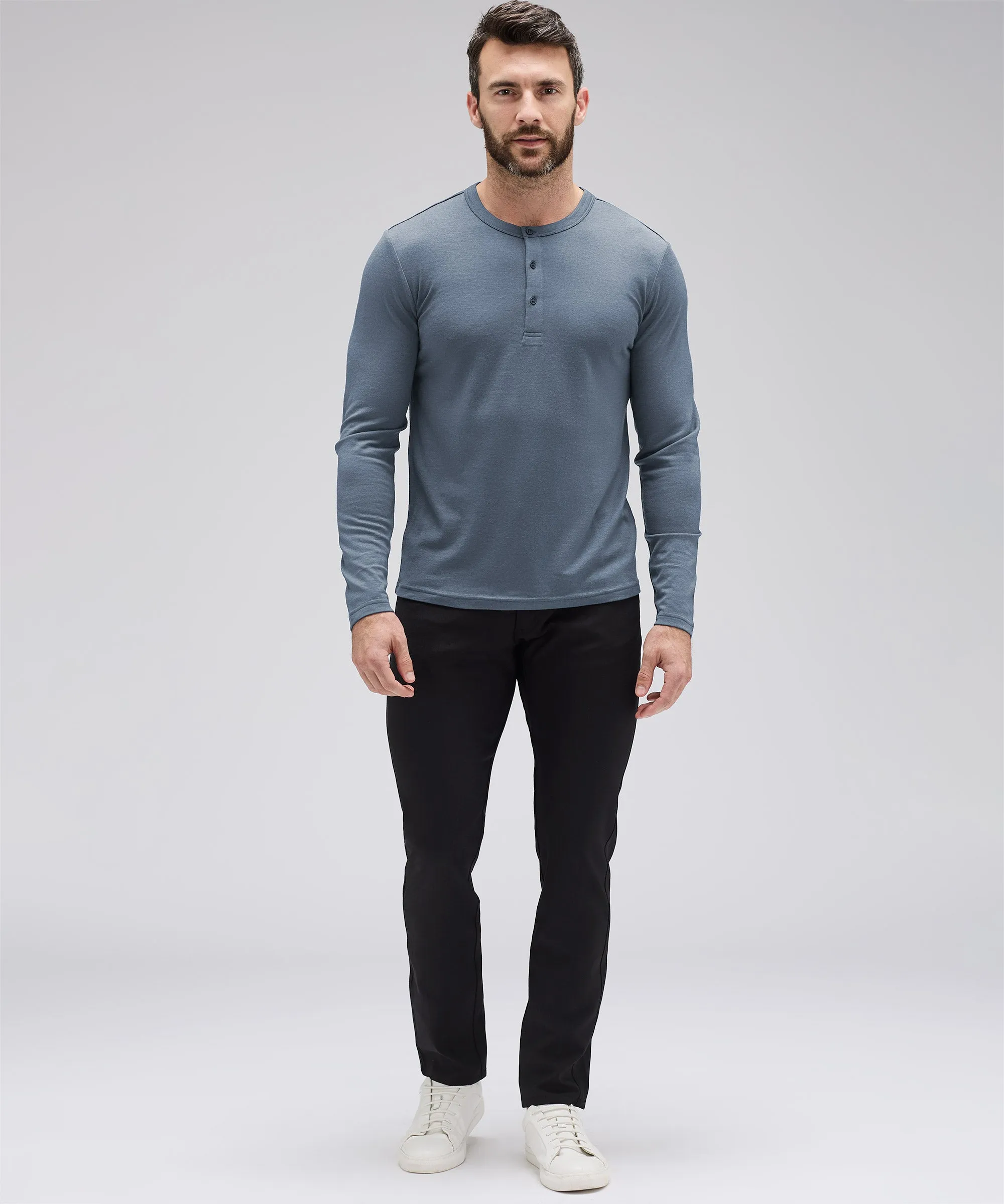 Men's Long Sleeve Merino Henley,Men Tops