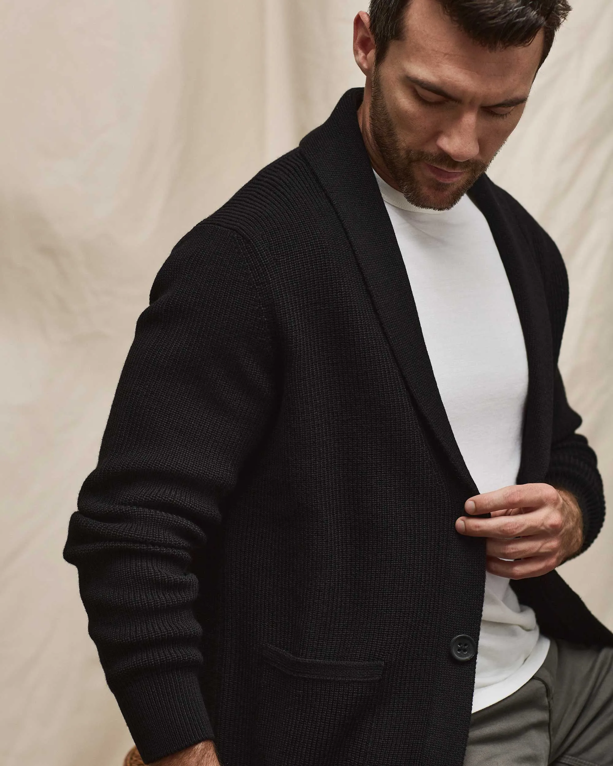 Men's Merino Cardigan,Men Tops