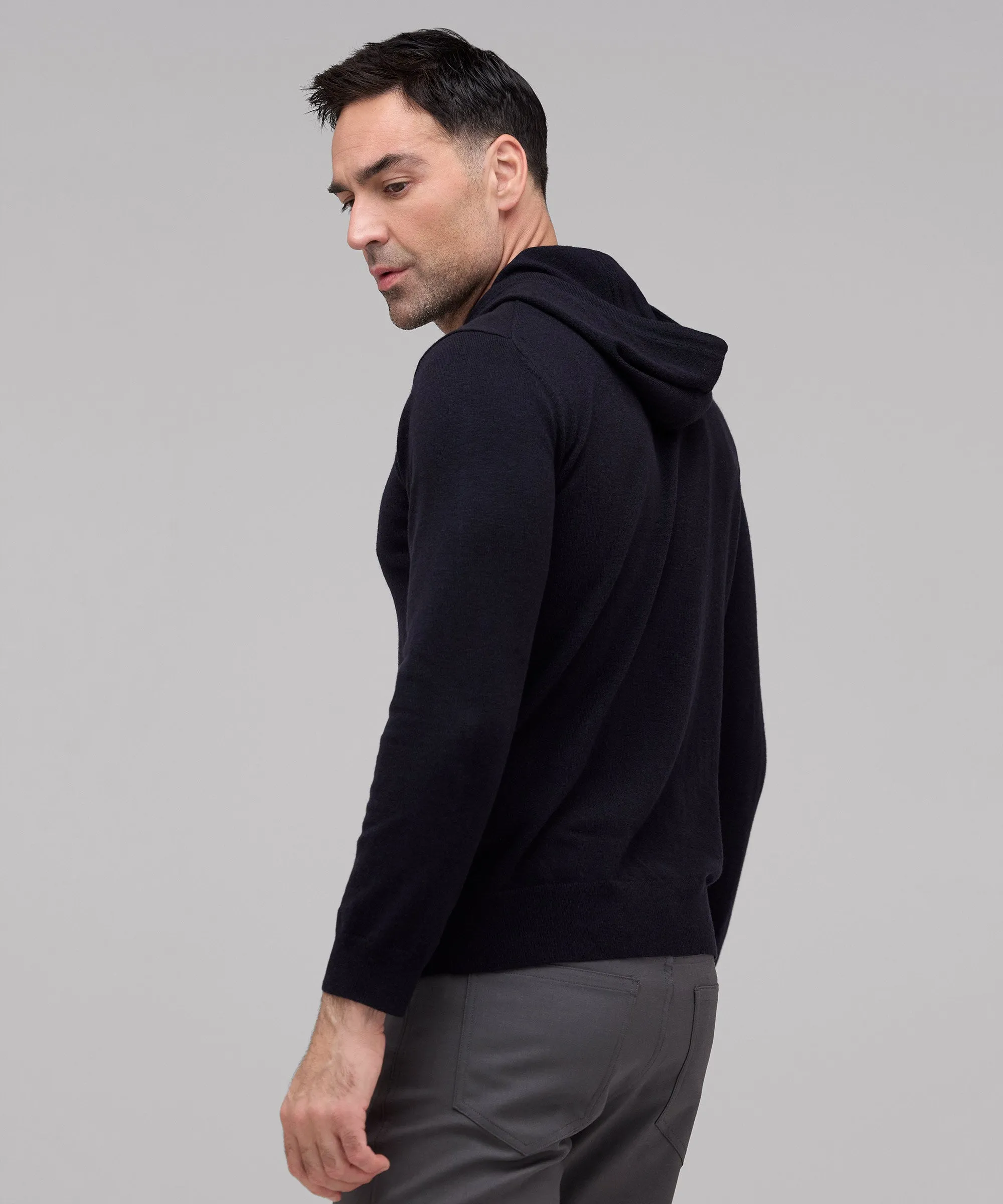 Men's Merino Cashmere Hoodie,Men Tops