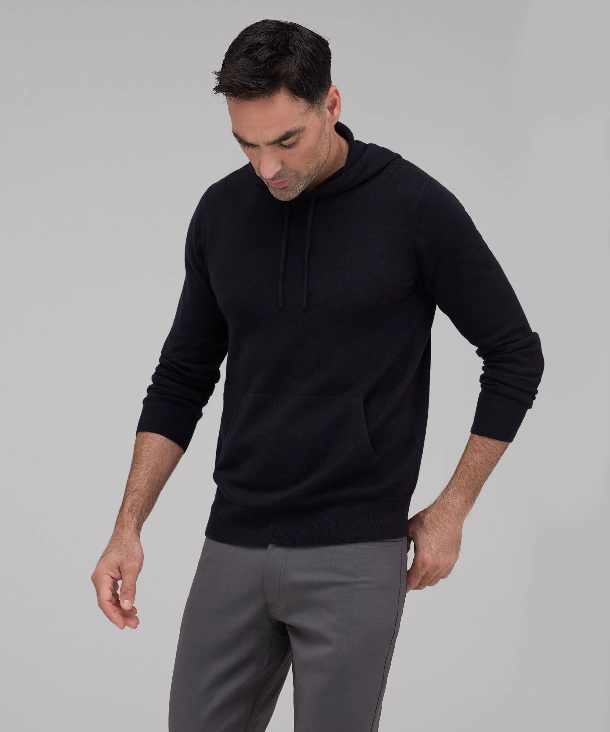Men's Merino Cashmere Hoodie,Men Tops