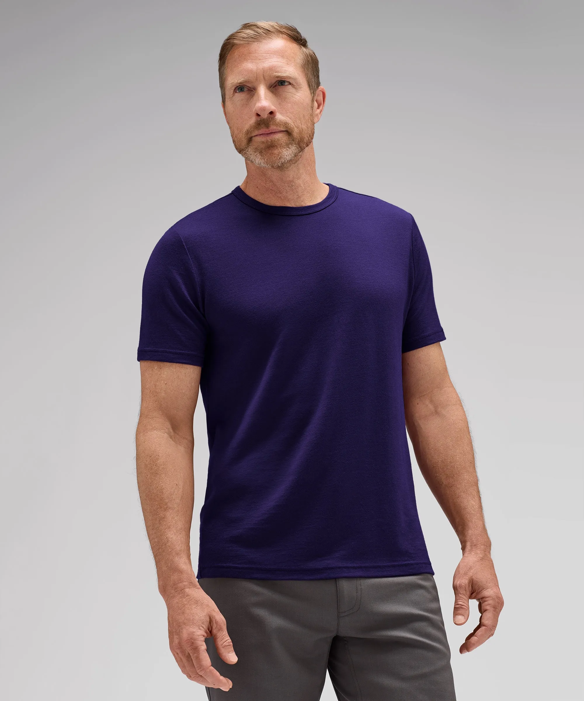Men's Merino Crew Neck T-Shirt,Men Tops