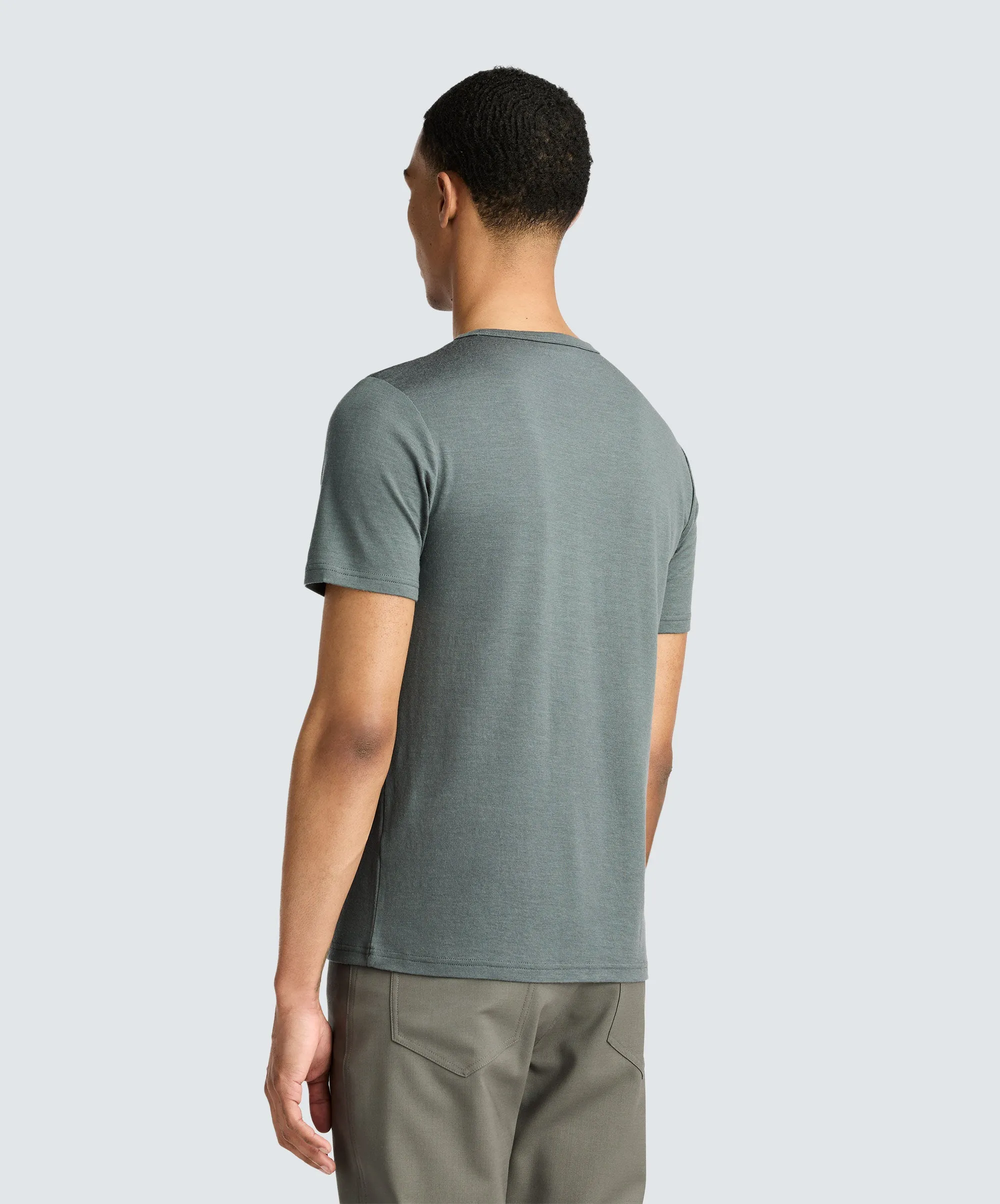 Men's Merino Crew Neck T-Shirt,Men Tops