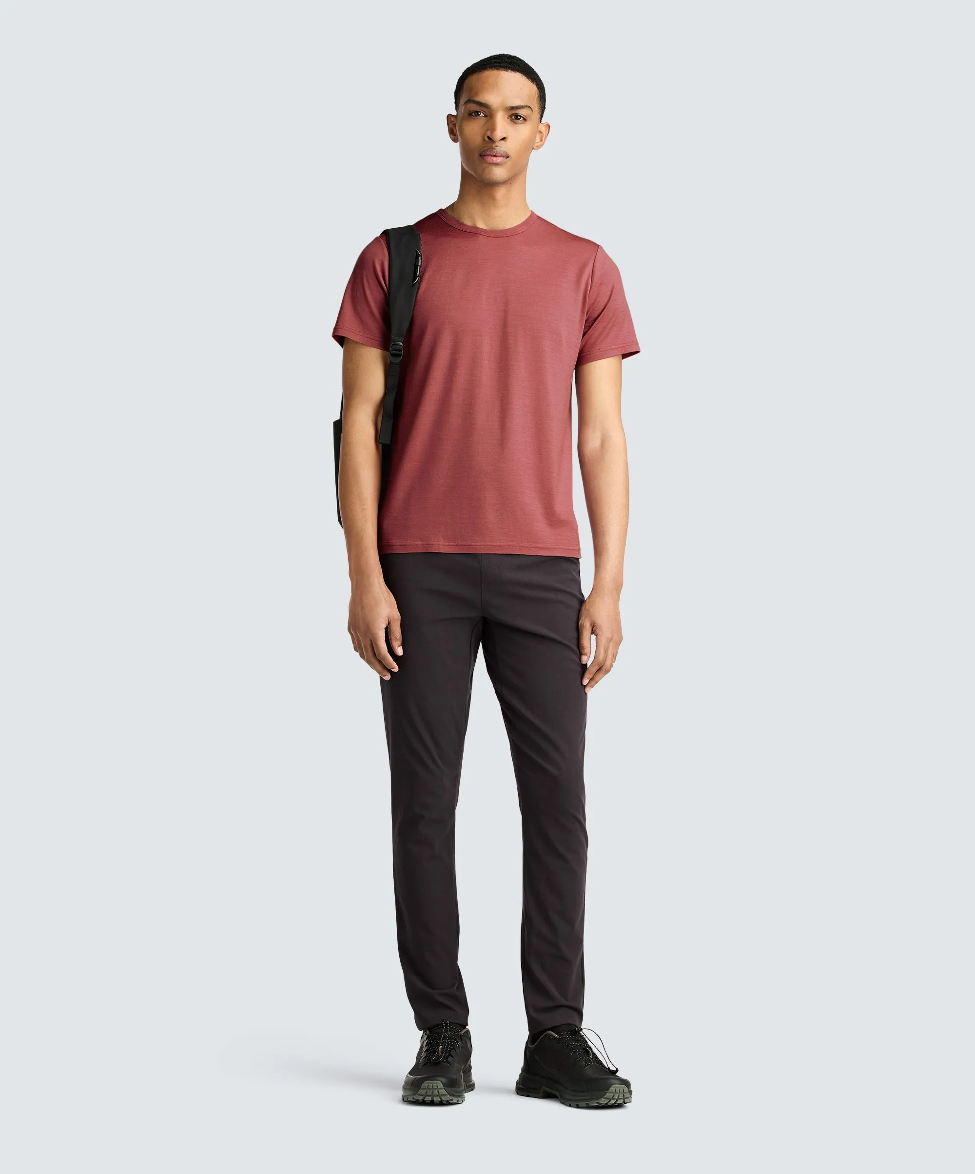 Men's Merino Crew Neck T-Shirt,Men Tops