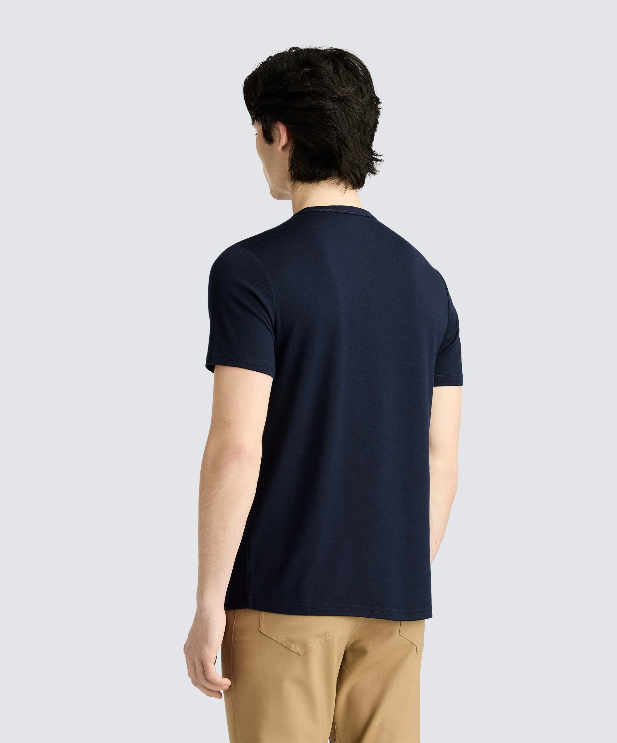 Men's Merino Crew Neck T-Shirt,Men Tops