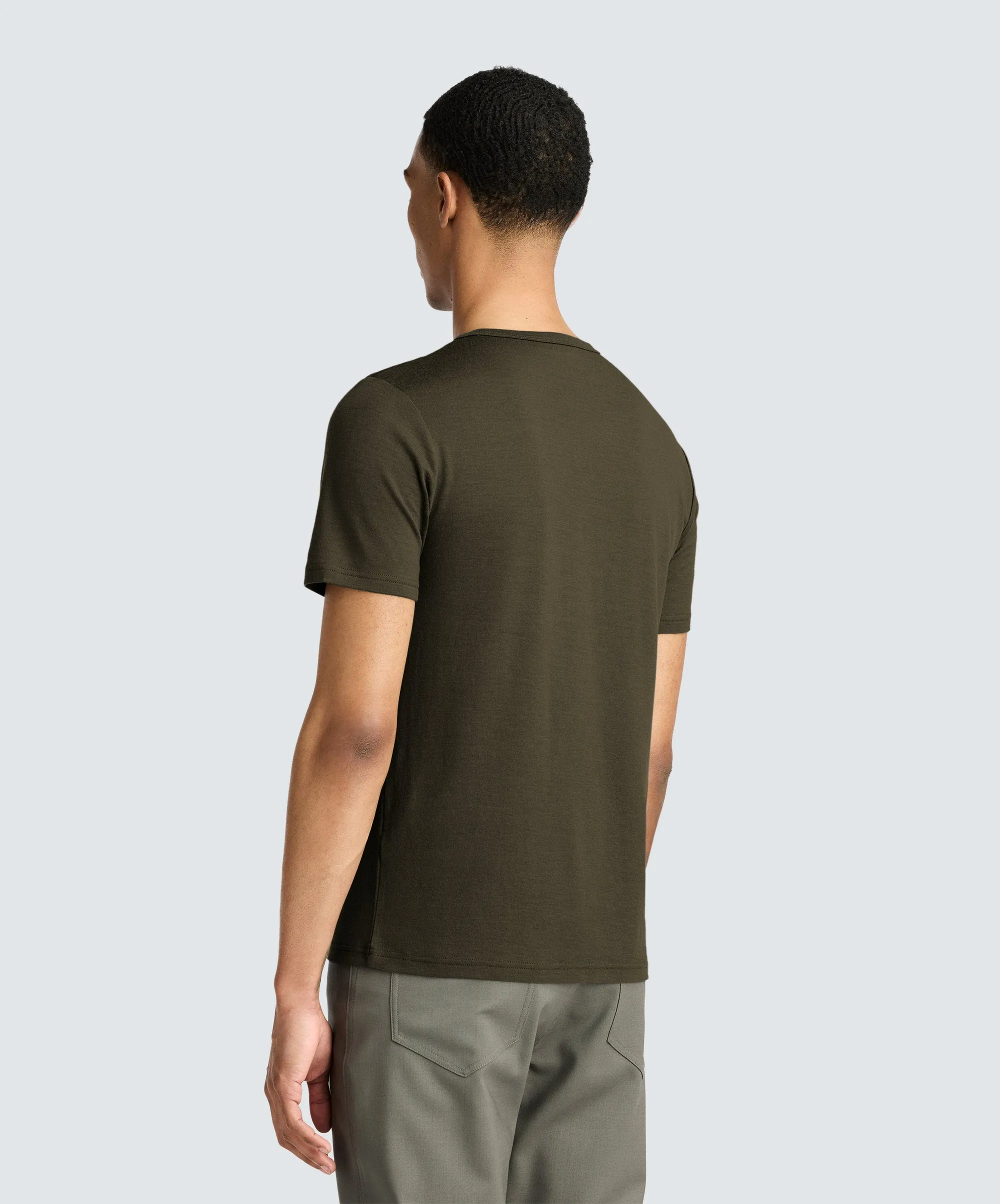 Men's Merino Crew Neck T-Shirt,Men Tops