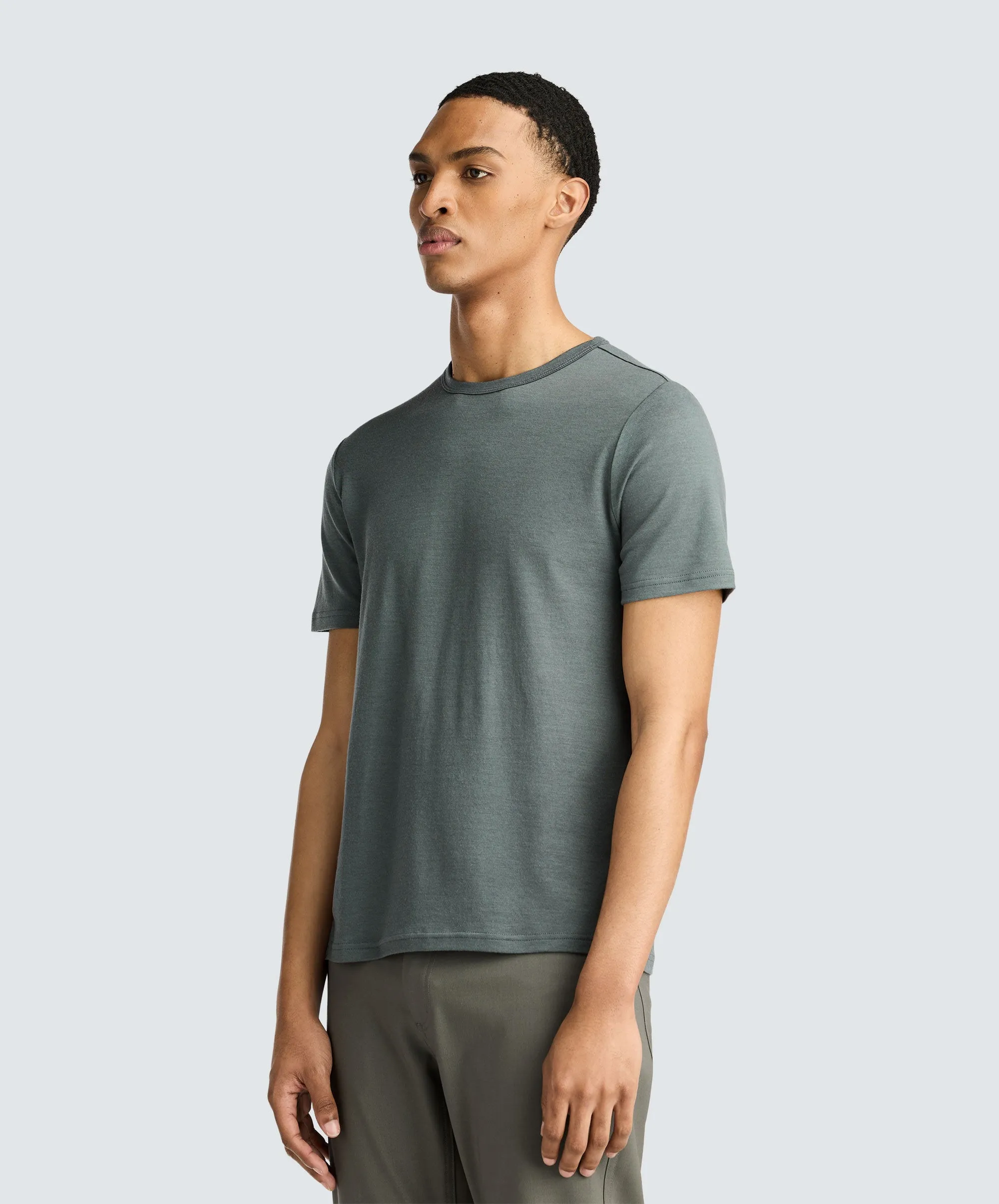 Men's Merino Crew Neck T-Shirt,Men Tops