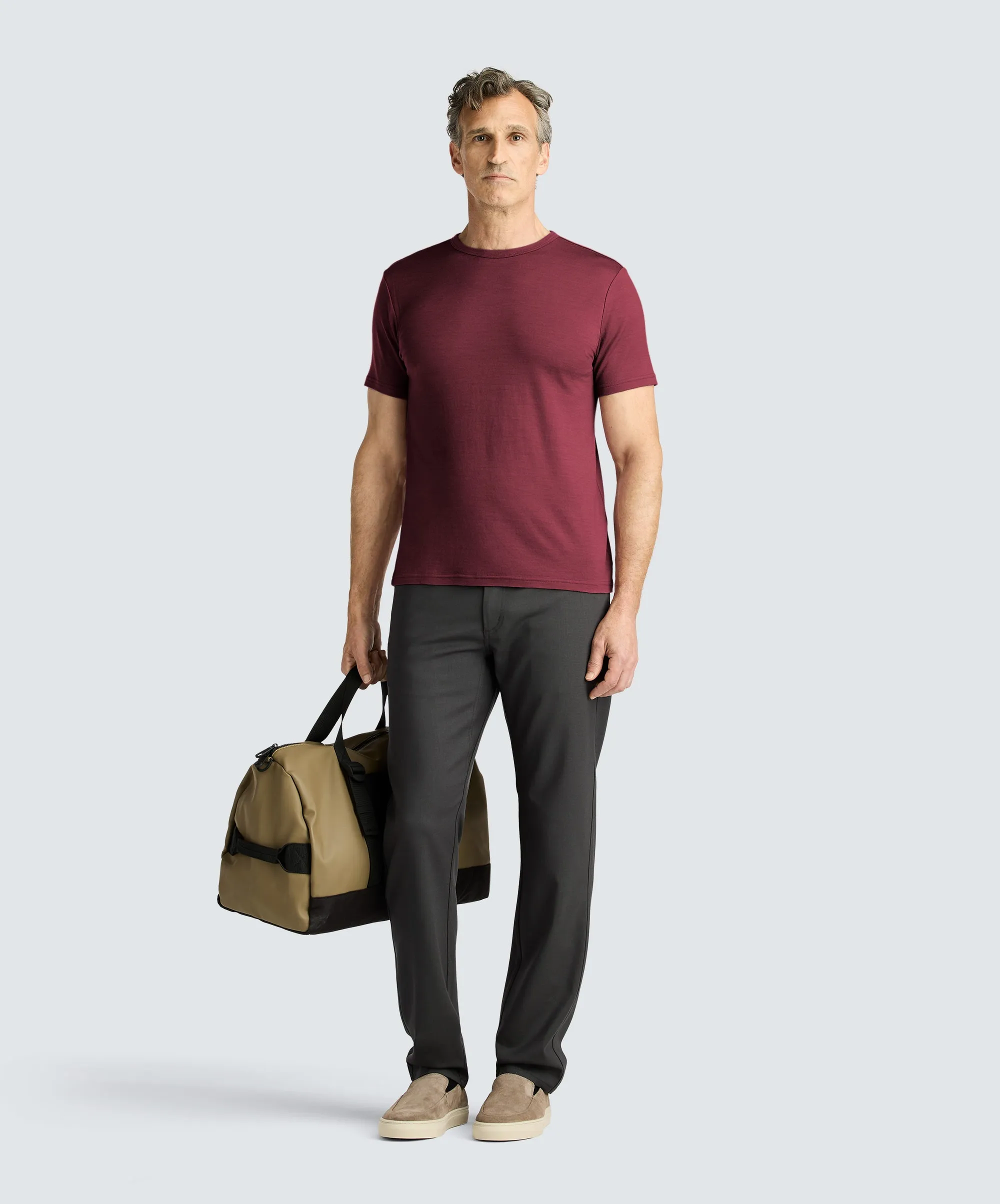 Men's Merino Crew Neck T-Shirt,Men Tops