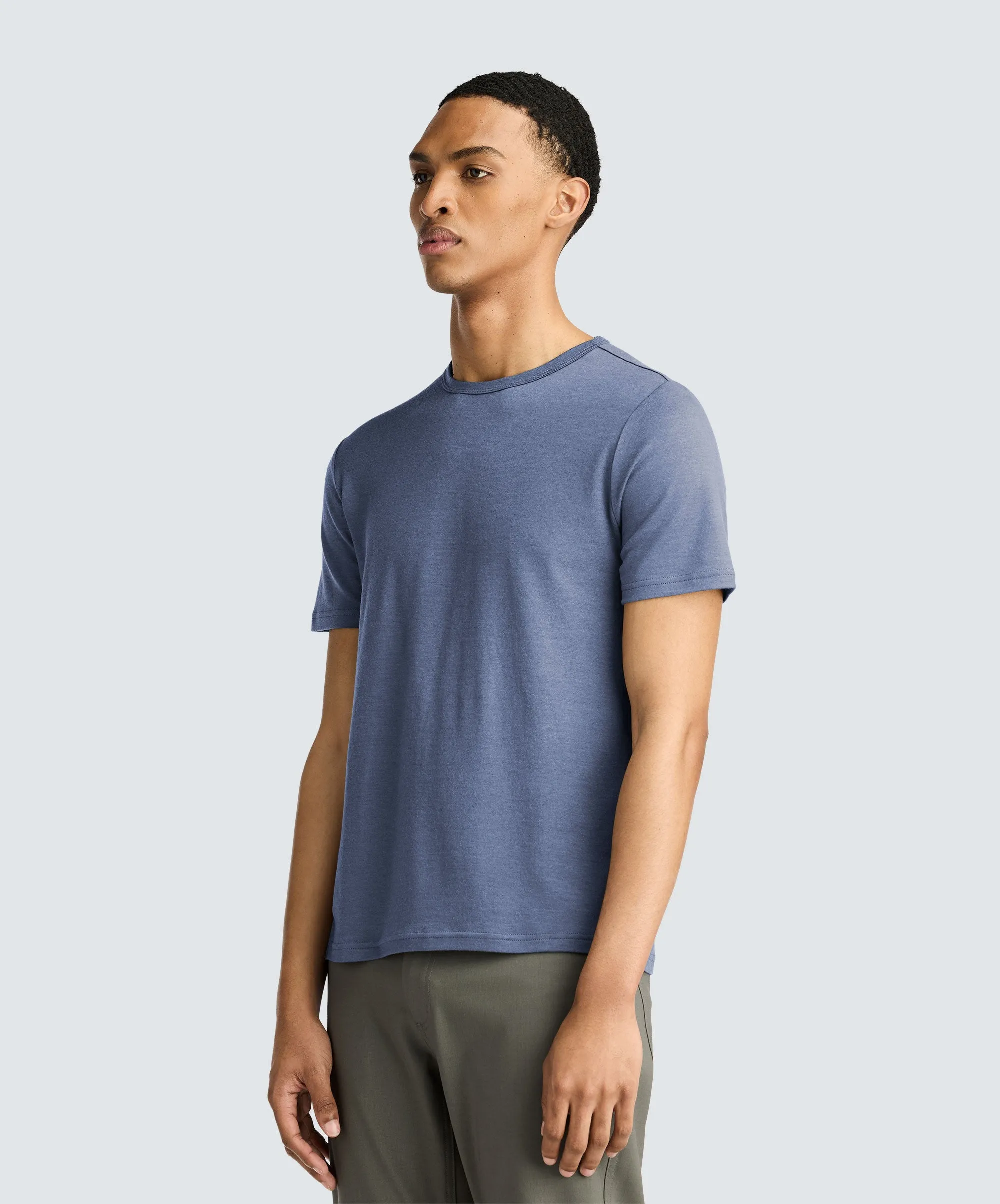 Men's Merino Crew Neck T-Shirt,Men Tops