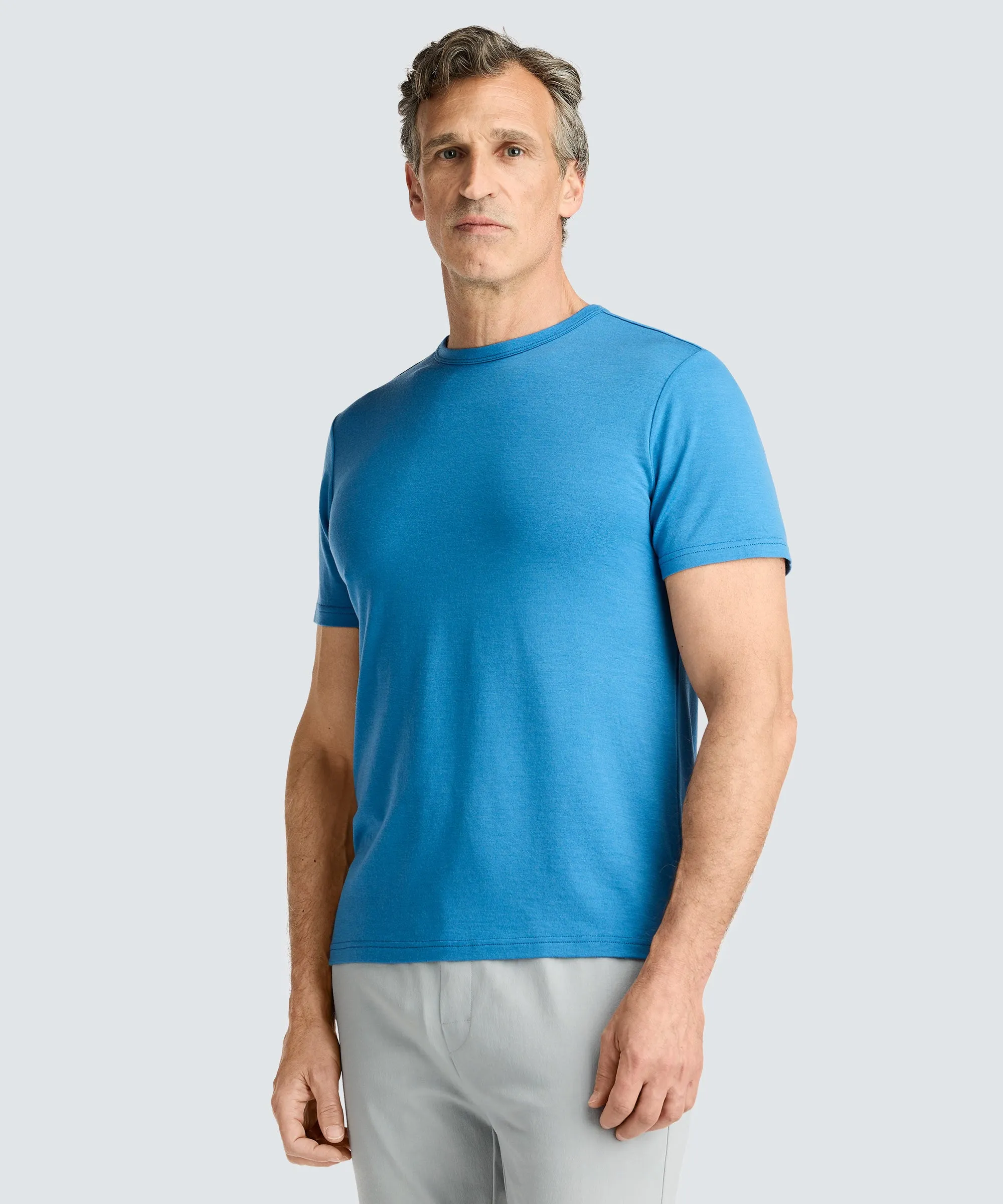 Men's Merino Crew Neck T-Shirt,Men Tops
