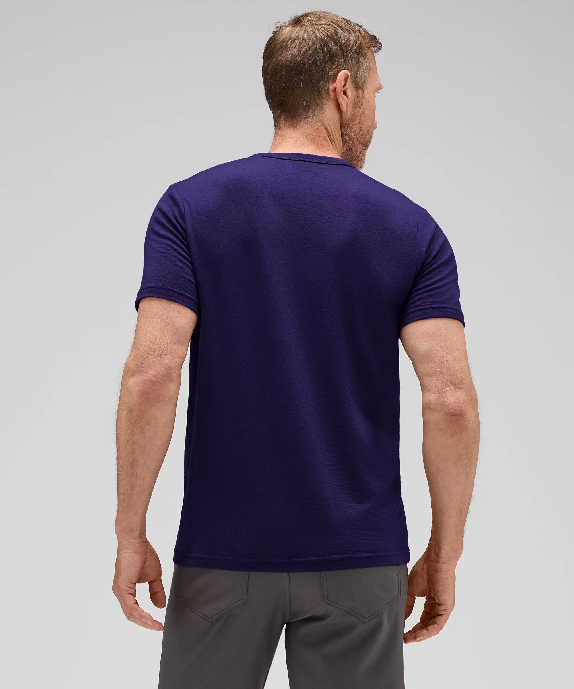 Men's Merino Crew Neck T-Shirt,Men Tops