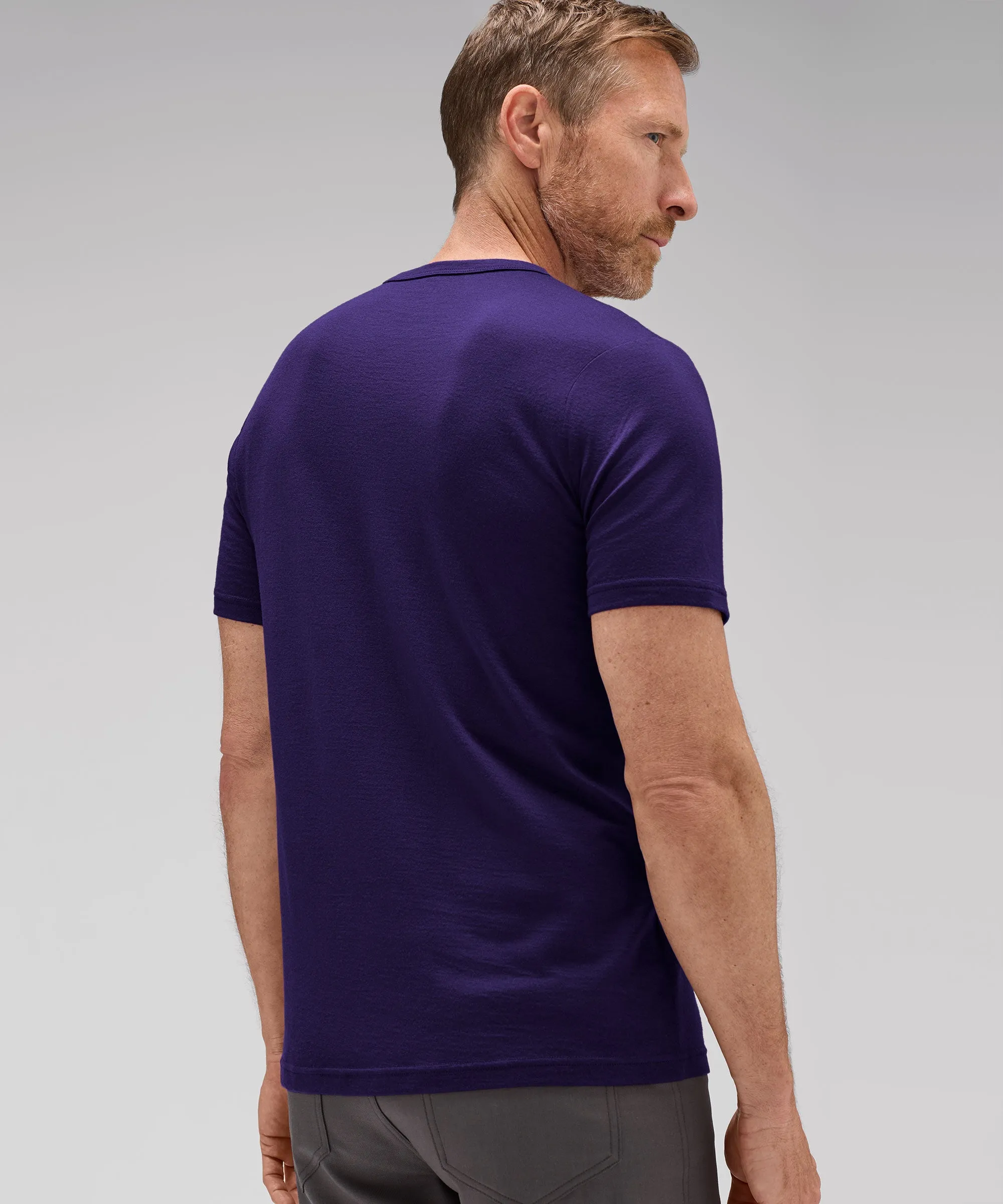 Men's Merino Crew Neck T-Shirt,Men Tops