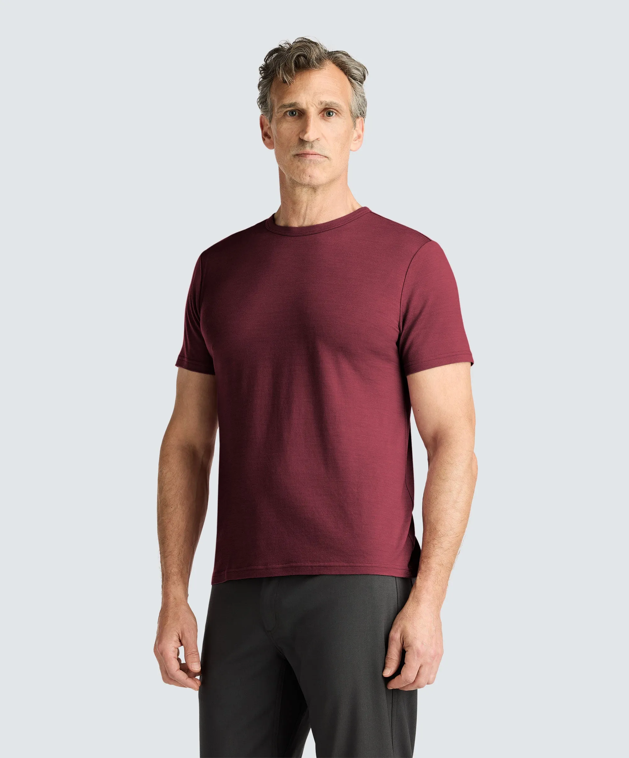 Men's Merino Crew Neck T-Shirt,Men Tops