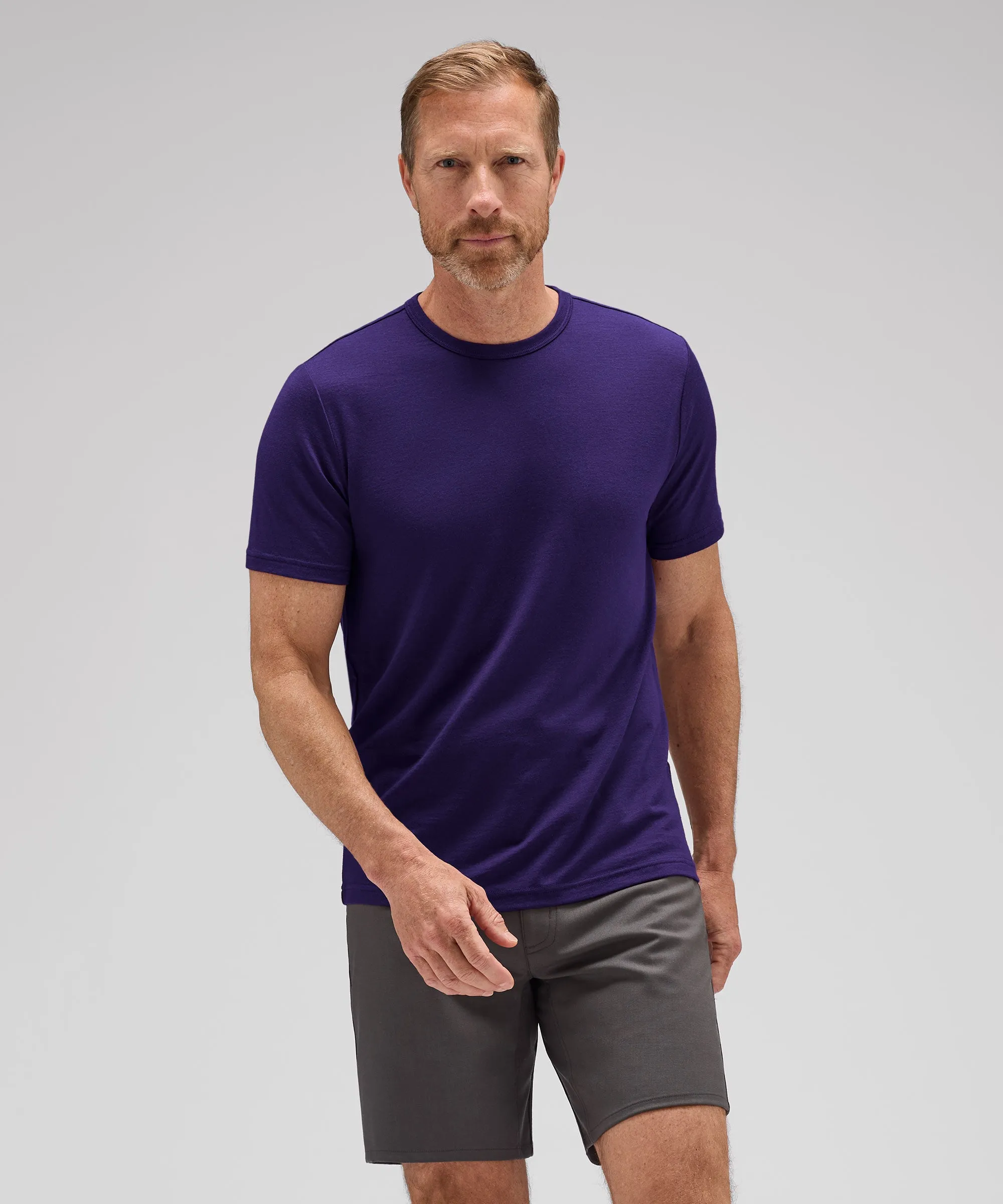 Men's Merino Crew Neck T-Shirt,Men Tops
