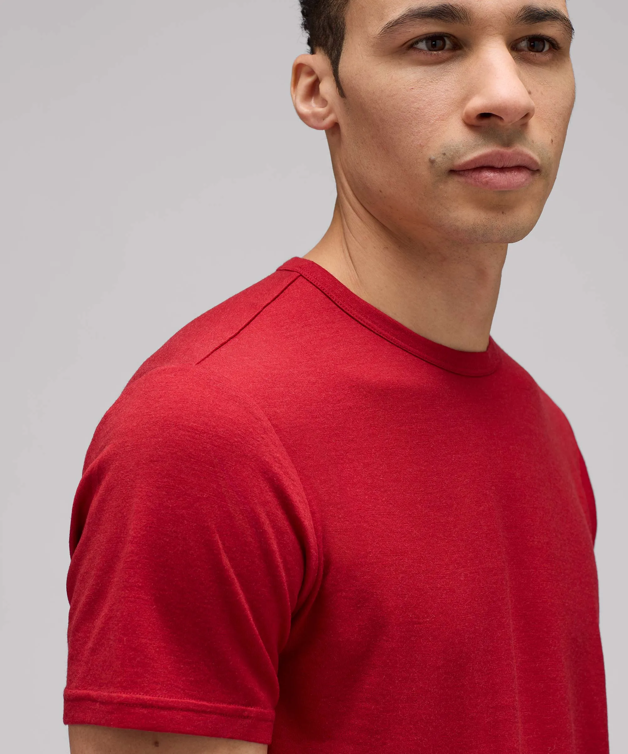 Men's Merino Crew Neck T-Shirt,Men Tops