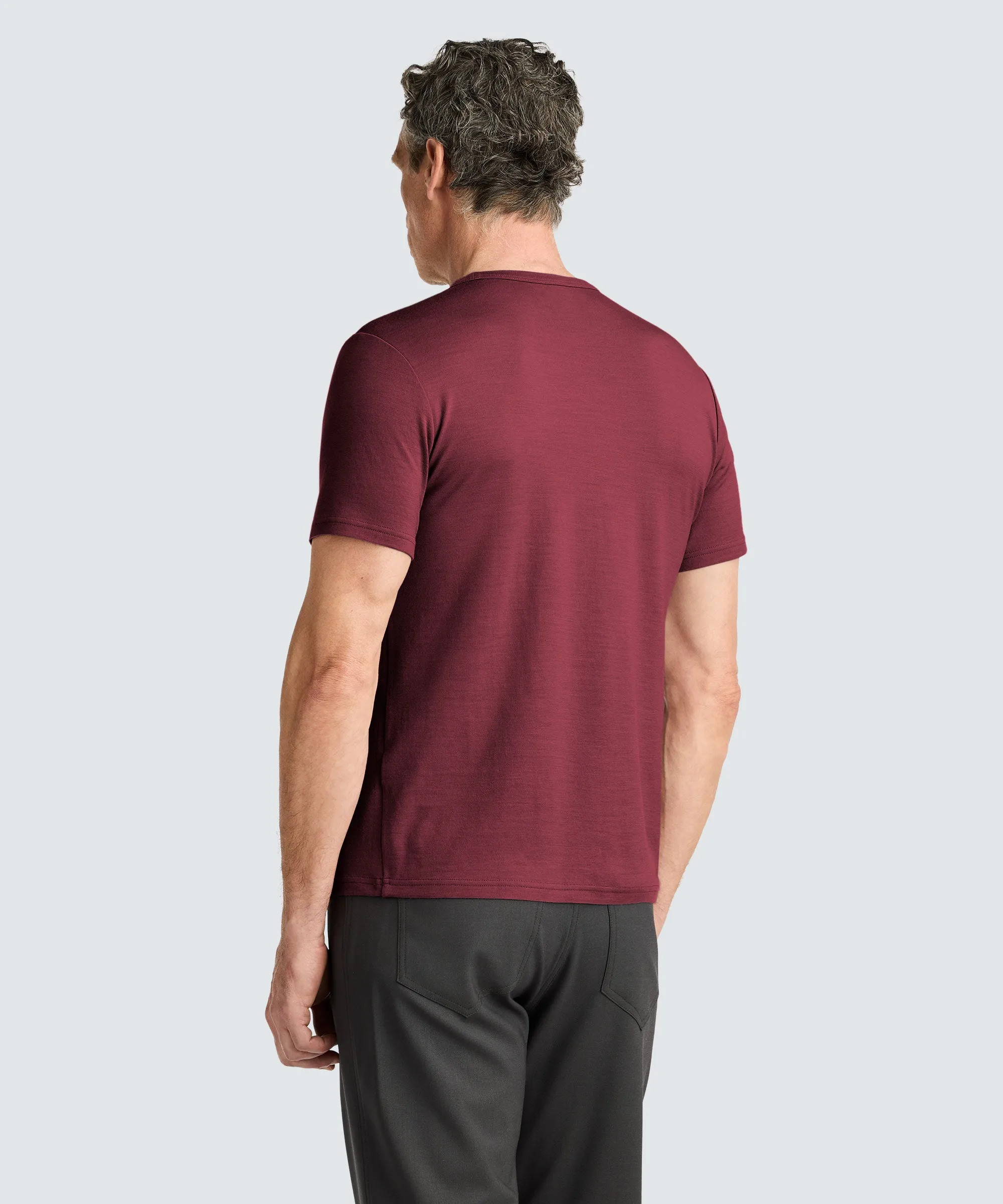 Men's Merino Crew Neck T-Shirt,Men Tops