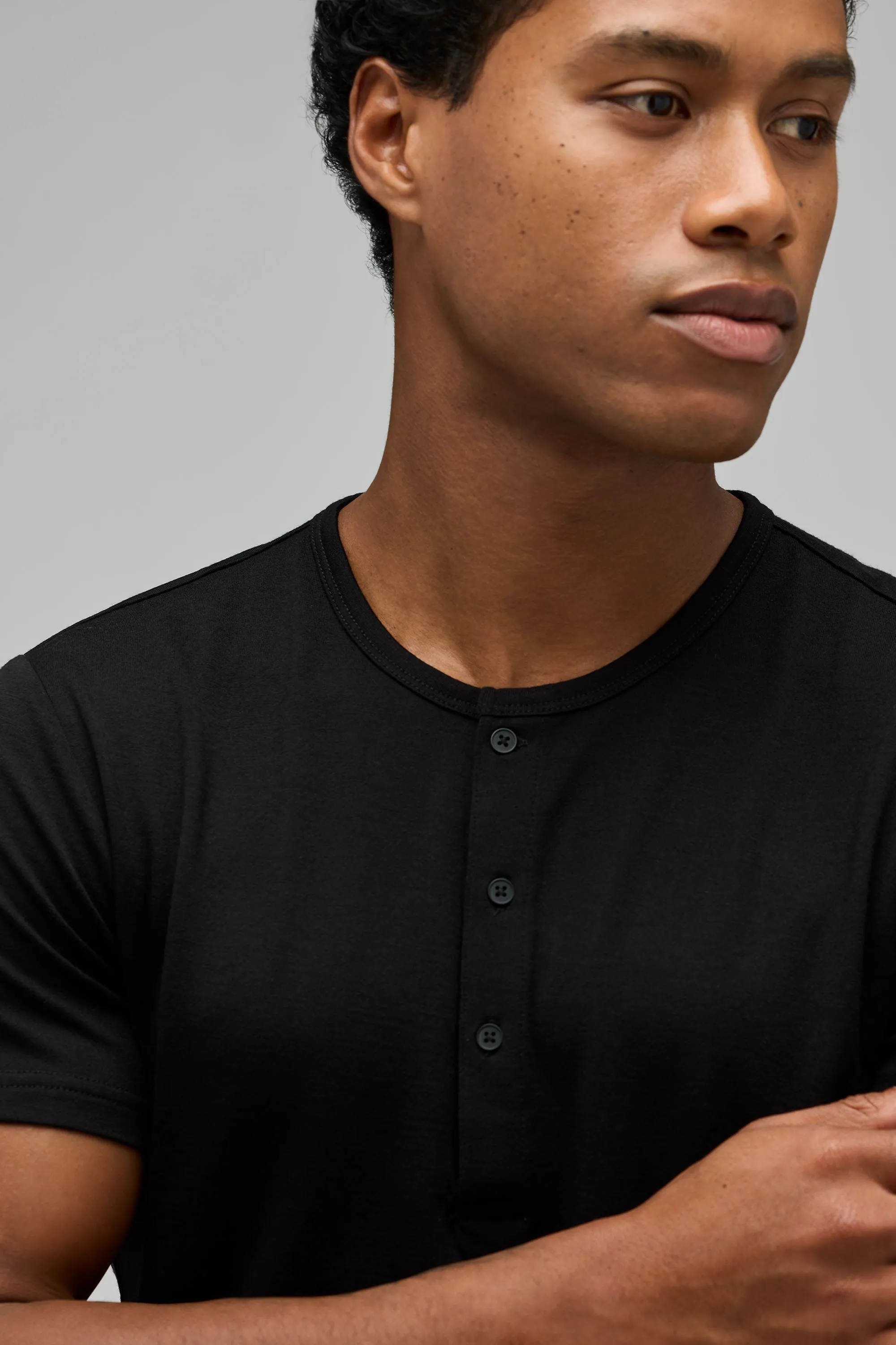 Men's Merino Short Sleeve Henley,Men Tops