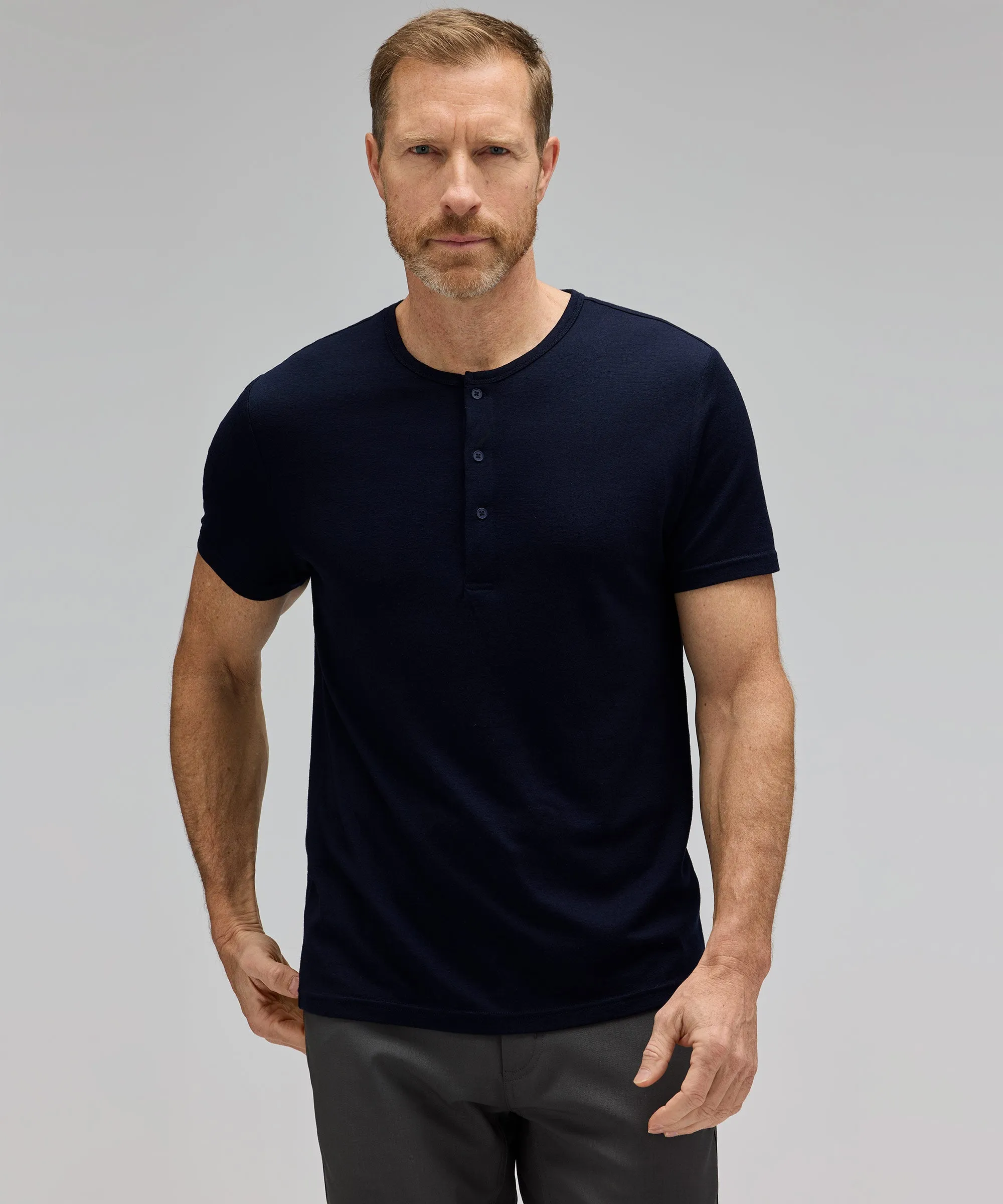 Men's Merino Short Sleeve Henley,Men Tops