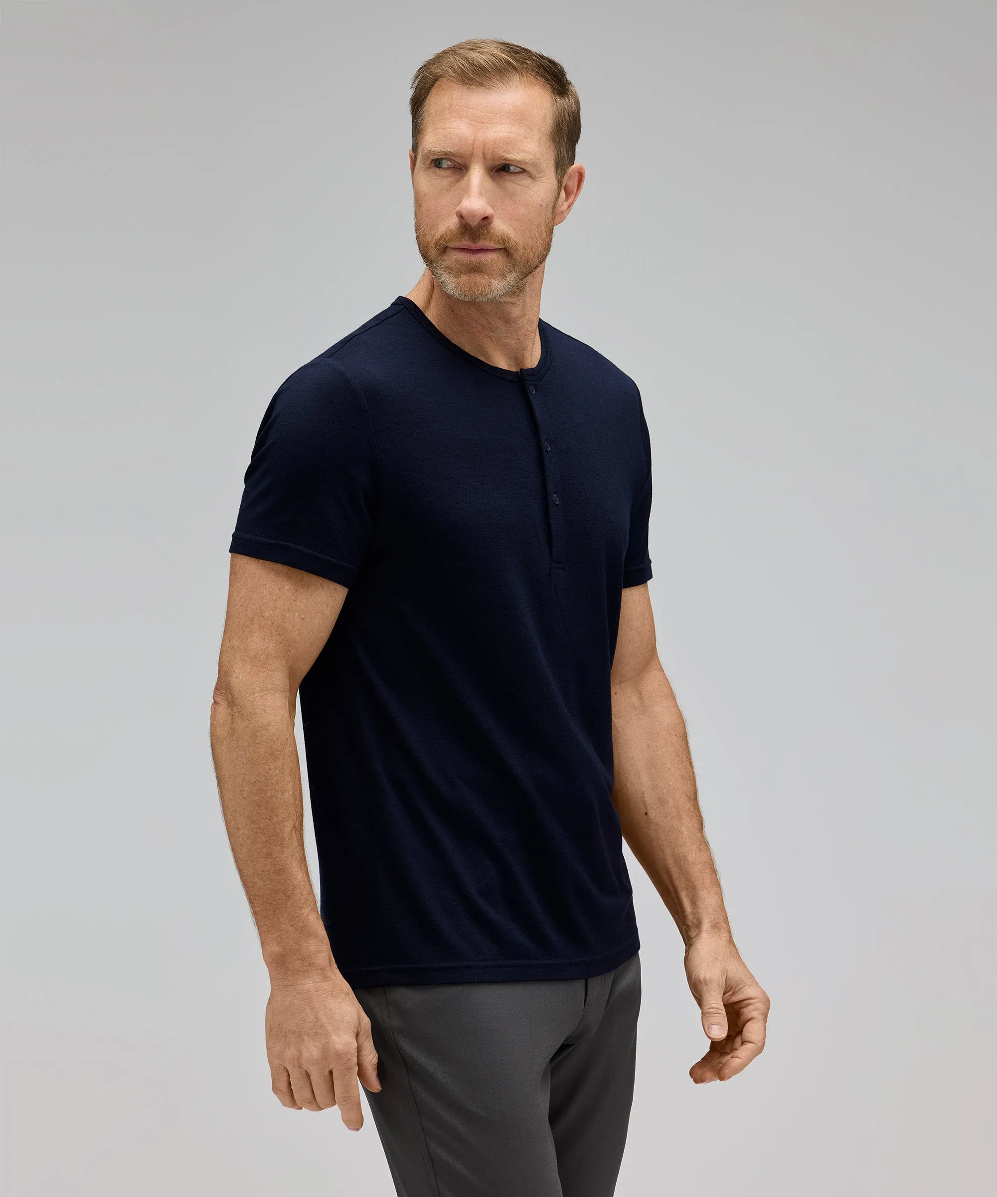 Men's Merino Short Sleeve Henley,Men Tops