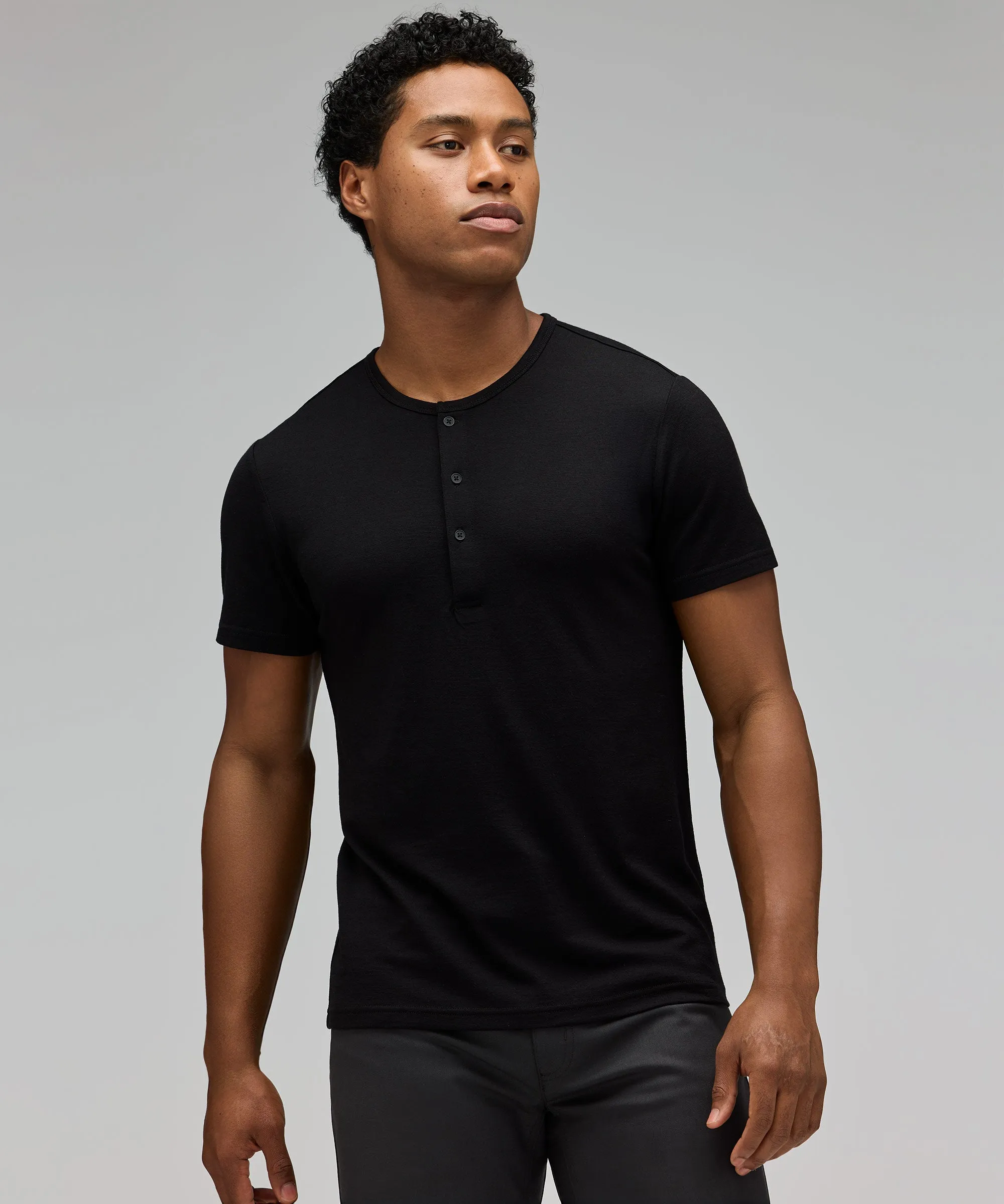 Men's Merino Short Sleeve Henley,Men Tops