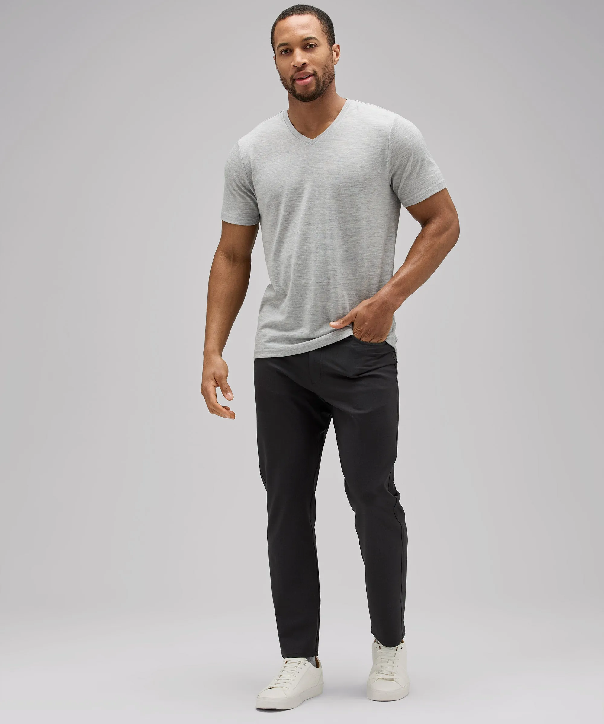 Men's Merino V-Neck T-Shirt,Men Tops