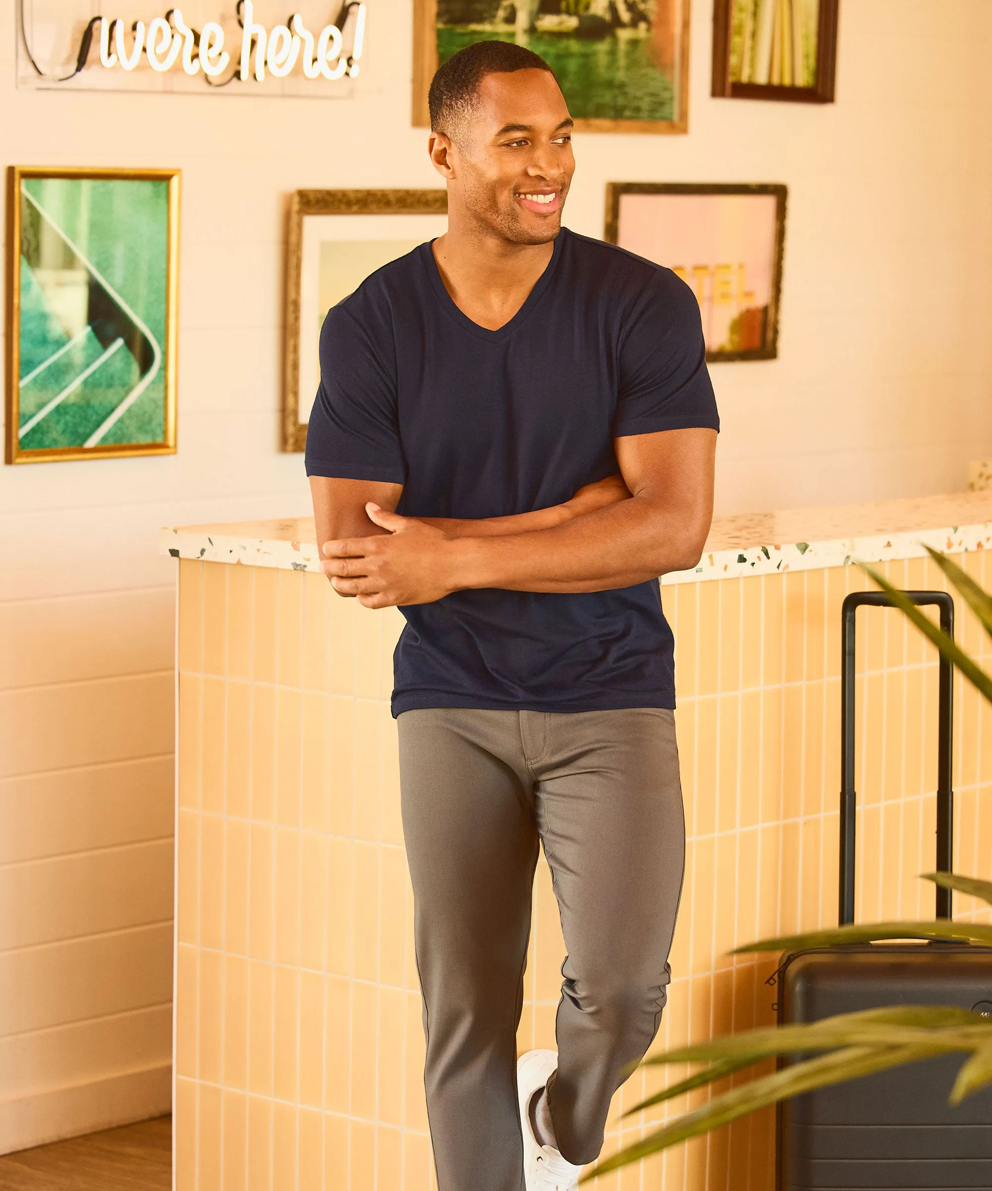 Men's Merino V-Neck T-Shirt,Men Tops