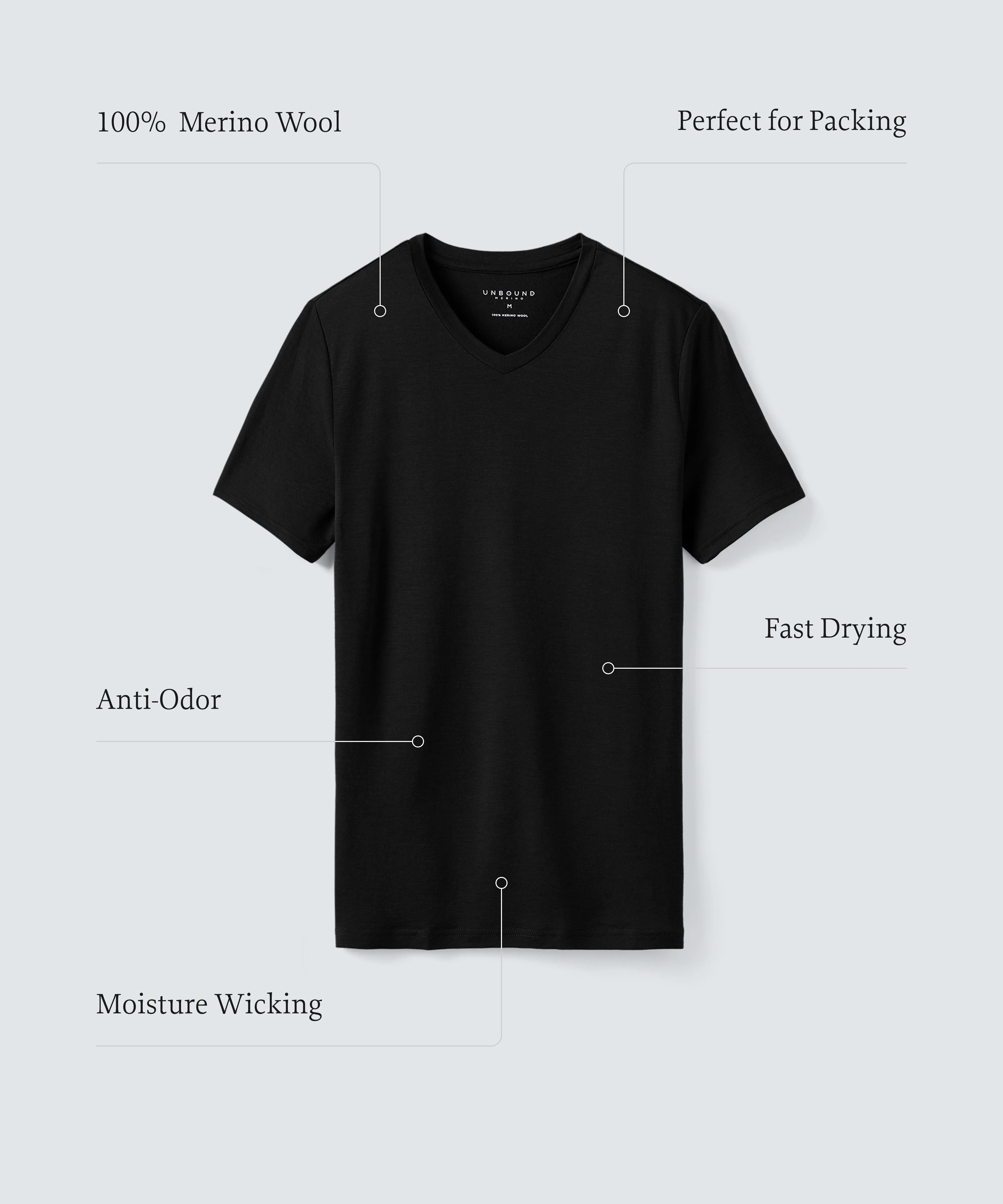 Men's Merino V-Neck T-Shirt,Men Tops