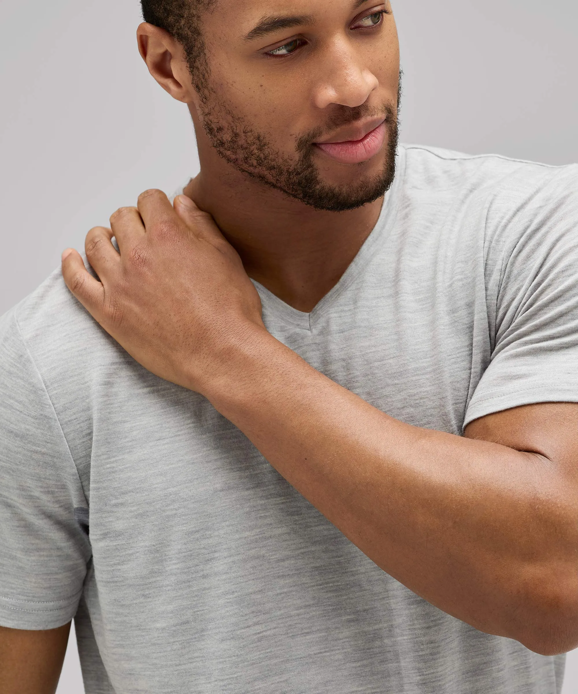 Men's Merino V-Neck T-Shirt,Men Tops