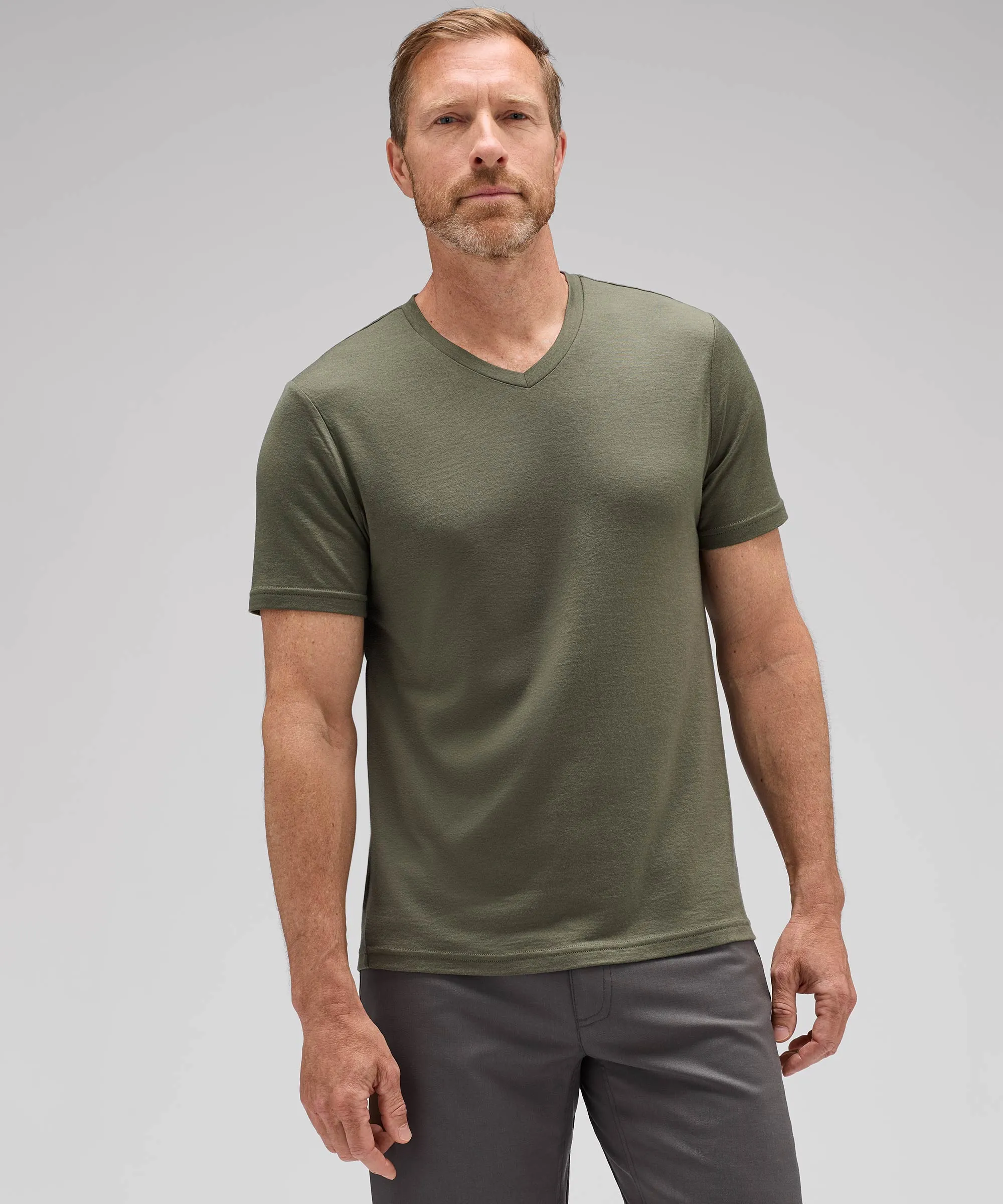 Men's Merino V-Neck T-Shirt,Men Tops