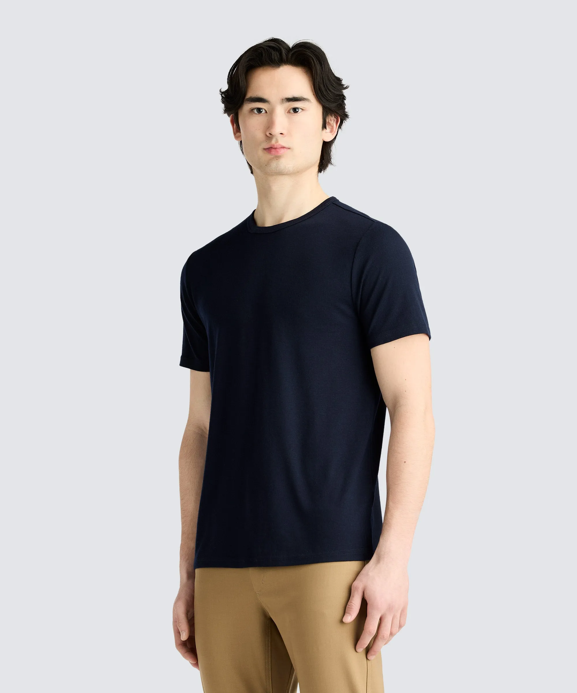 Men's Tall Merino Crew Neck T-Shirt,Men Tops