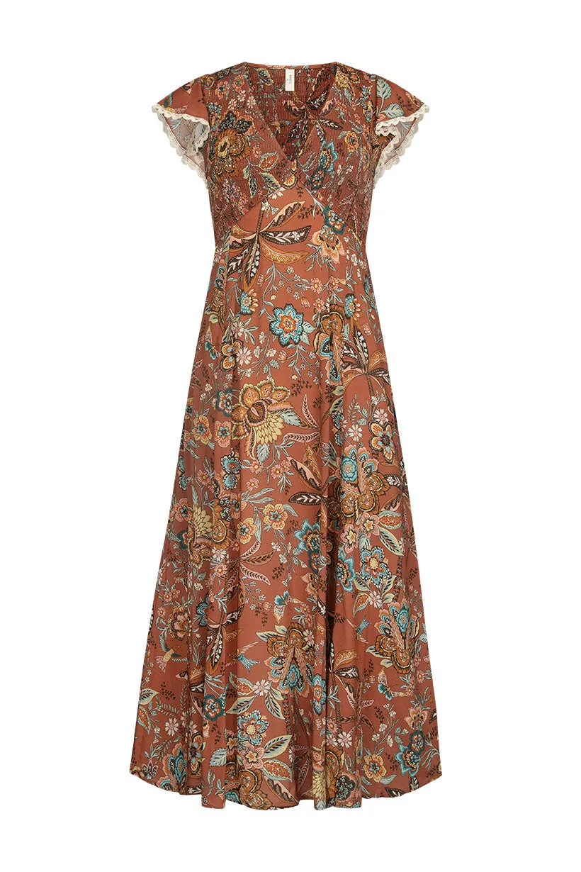 Mojave Lily Shirred Maxi Dress,Dresses
