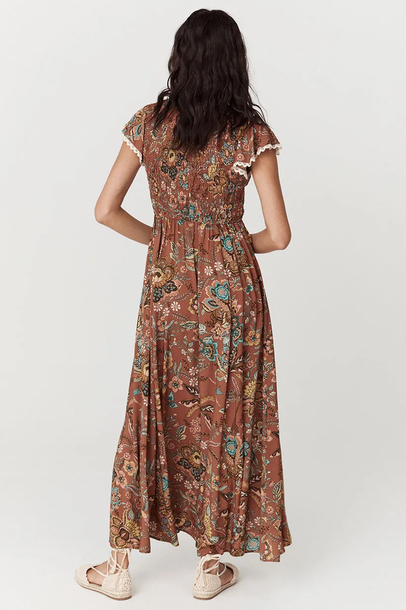 Mojave Lily Shirred Maxi Dress,Dresses