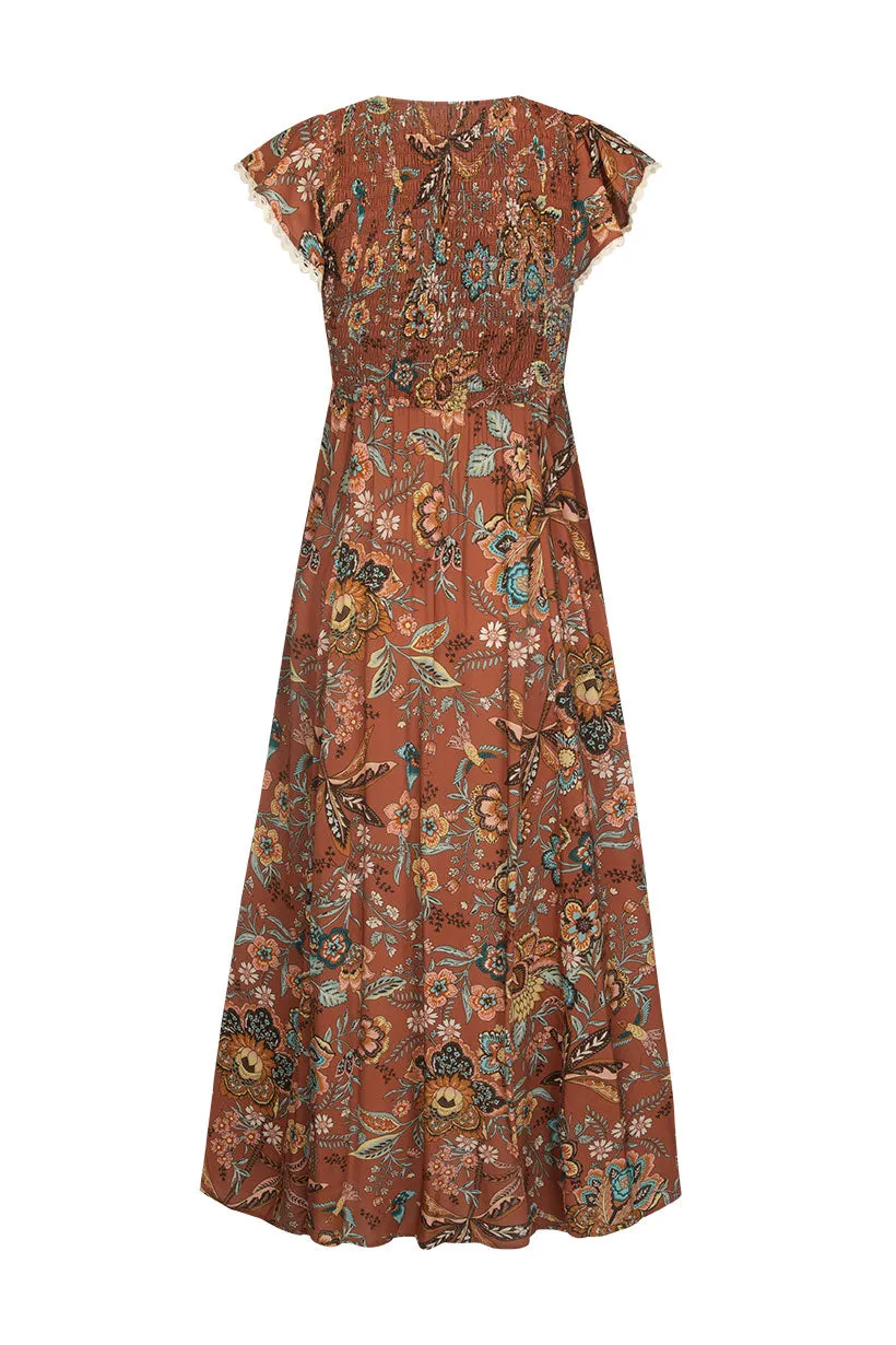 Mojave Lily Shirred Maxi Dress,Dresses