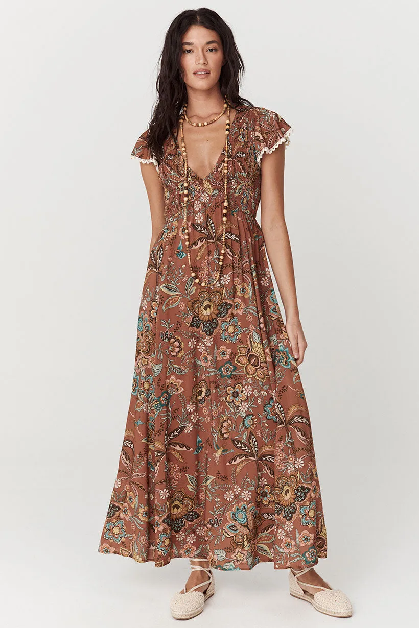 Mojave Lily Shirred Maxi Dress,Dresses