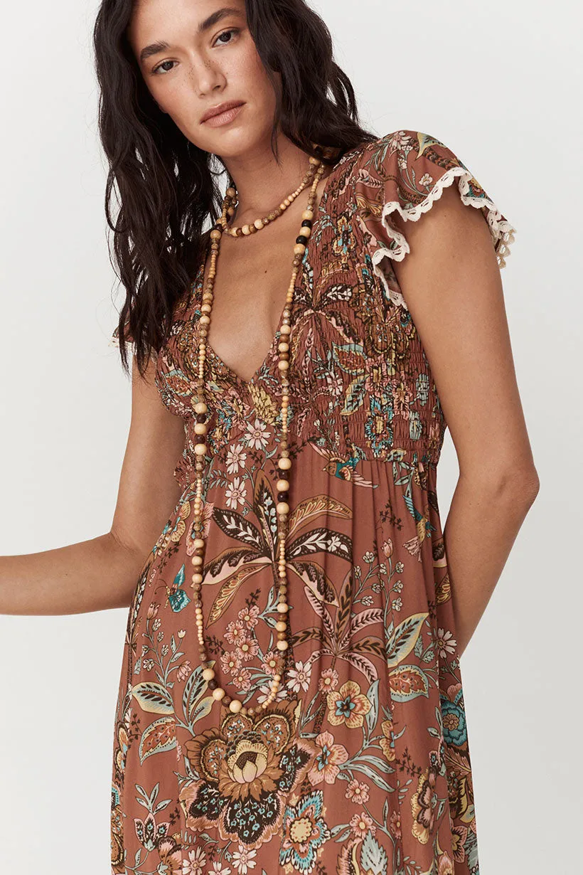 Mojave Lily Shirred Maxi Dress,Dresses