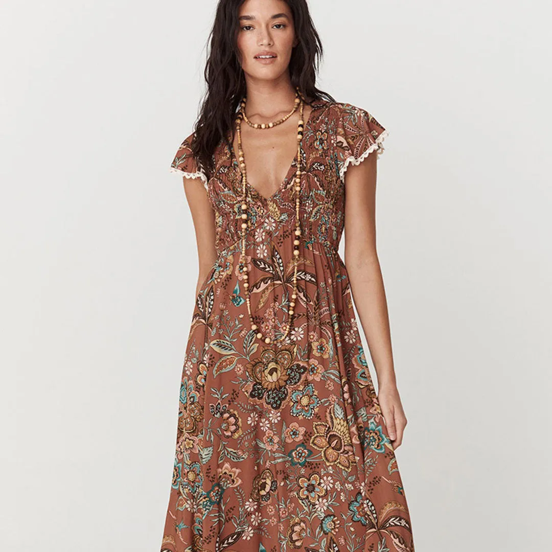 Mojave Lily Shirred Maxi Dress,Dresses