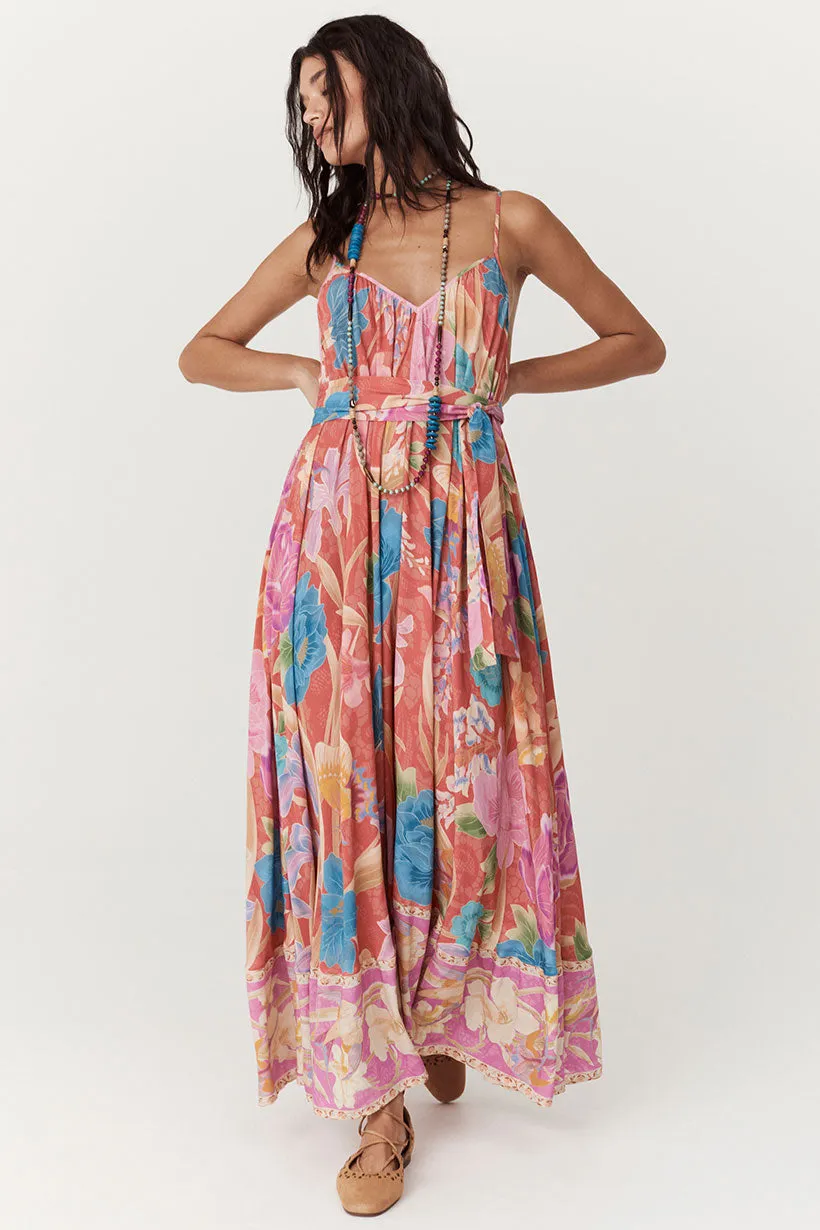 Painter's Garden Strappy Maxi Dress,Dresses