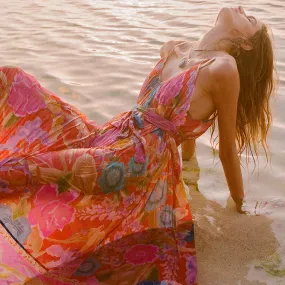 Painter's Garden Strappy Maxi Dress,Dresses