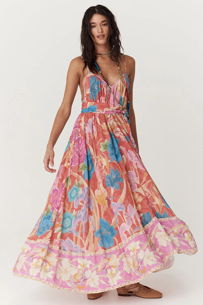Painter's Garden Strappy Maxi Dress,Dresses