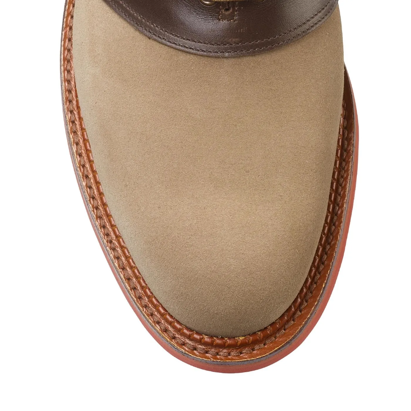 Penn Khaki Suede & Dark Brown Wax Calf,Men Oxfords