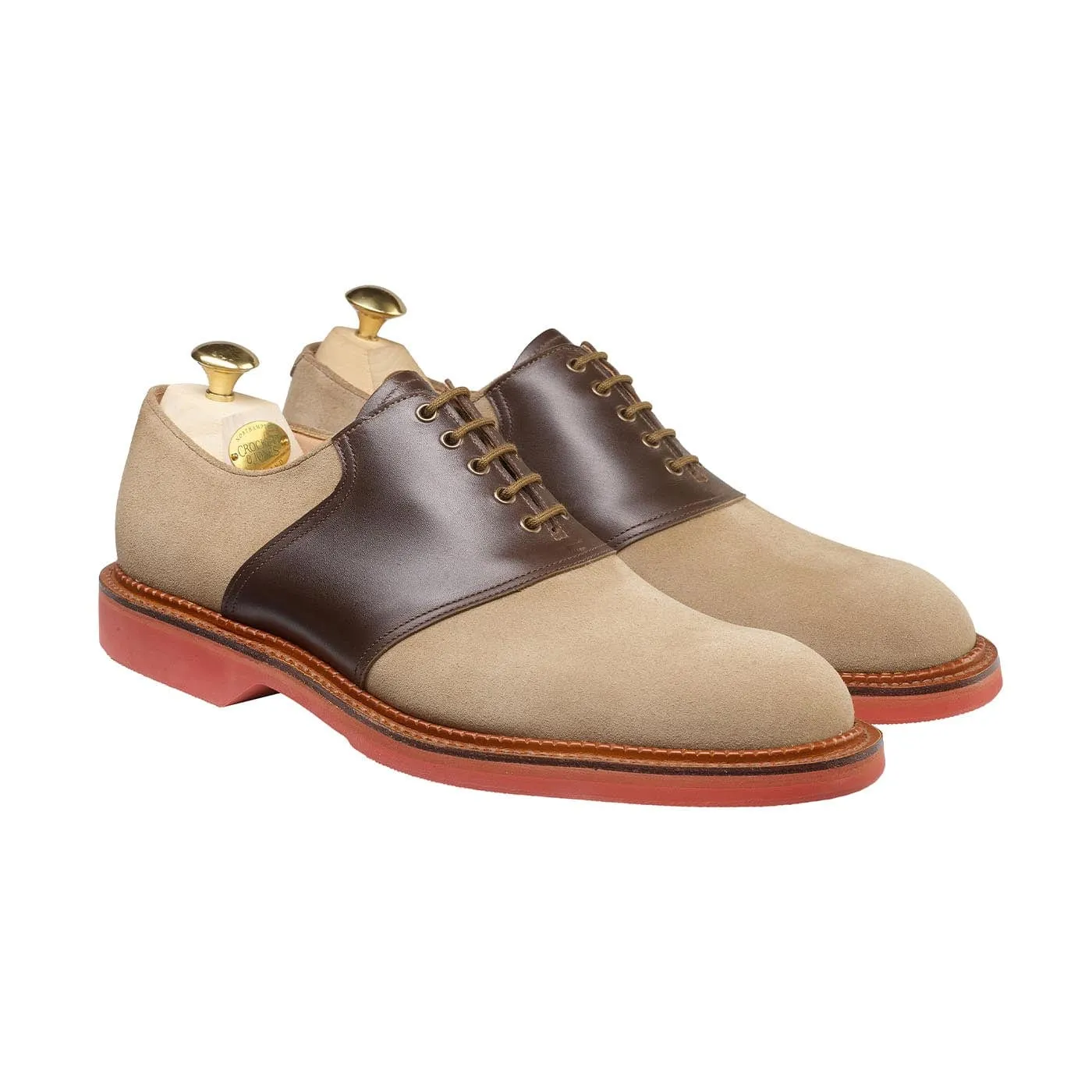 Penn Khaki Suede & Dark Brown Wax Calf,Men Oxfords