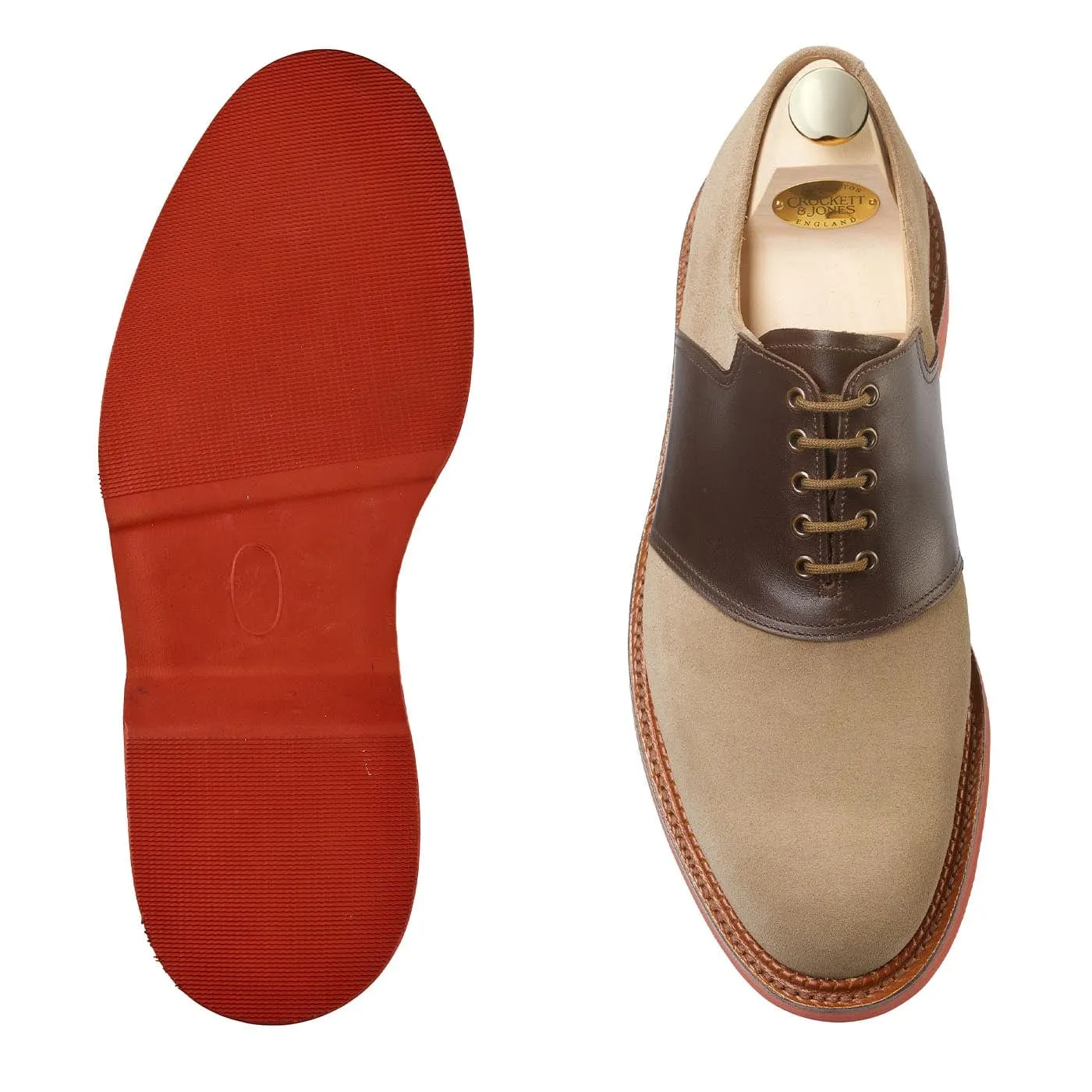 Penn Khaki Suede & Dark Brown Wax Calf,Men Oxfords