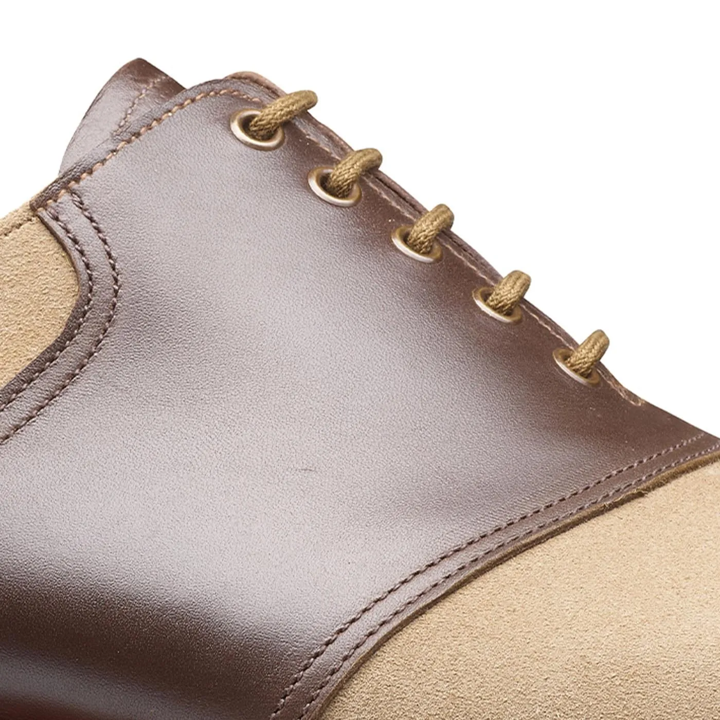 Penn Khaki Suede & Dark Brown Wax Calf,Men Oxfords